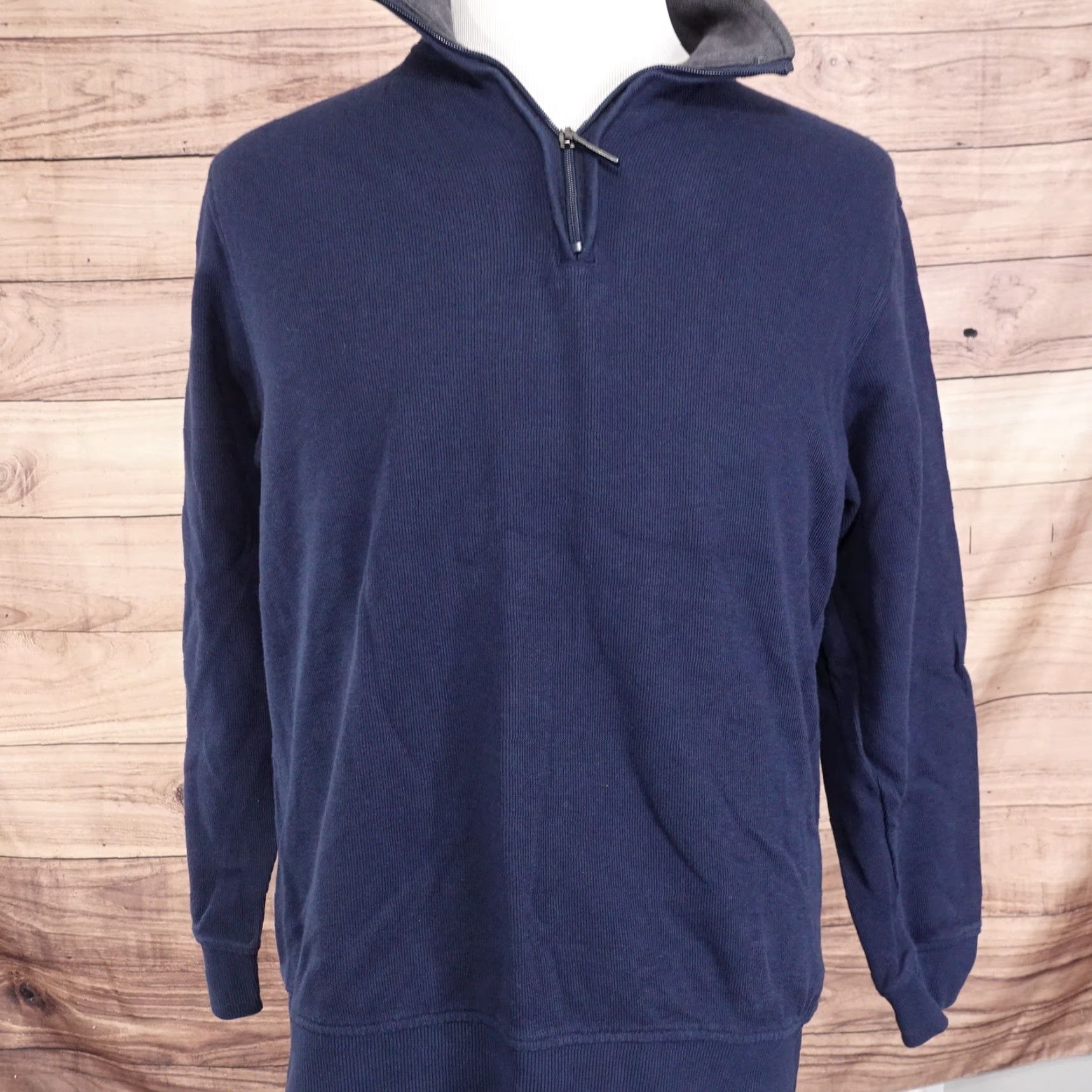 Van Heusen VAN HEUSEN Blue Pullover Sweater 1/4 Zip Men’s Medium Classic Fit Long Sleeve Size US M / EU 48-50 / 2 - 2 Thumbnail