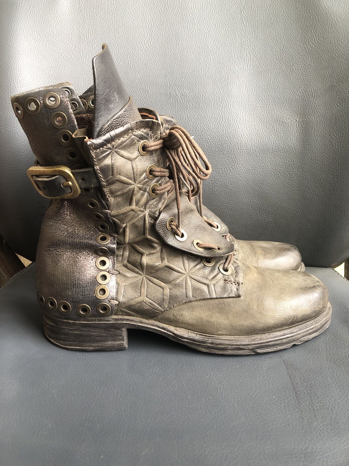 A.S 98 Green Calfskin Leather Women’s Boots Size 37