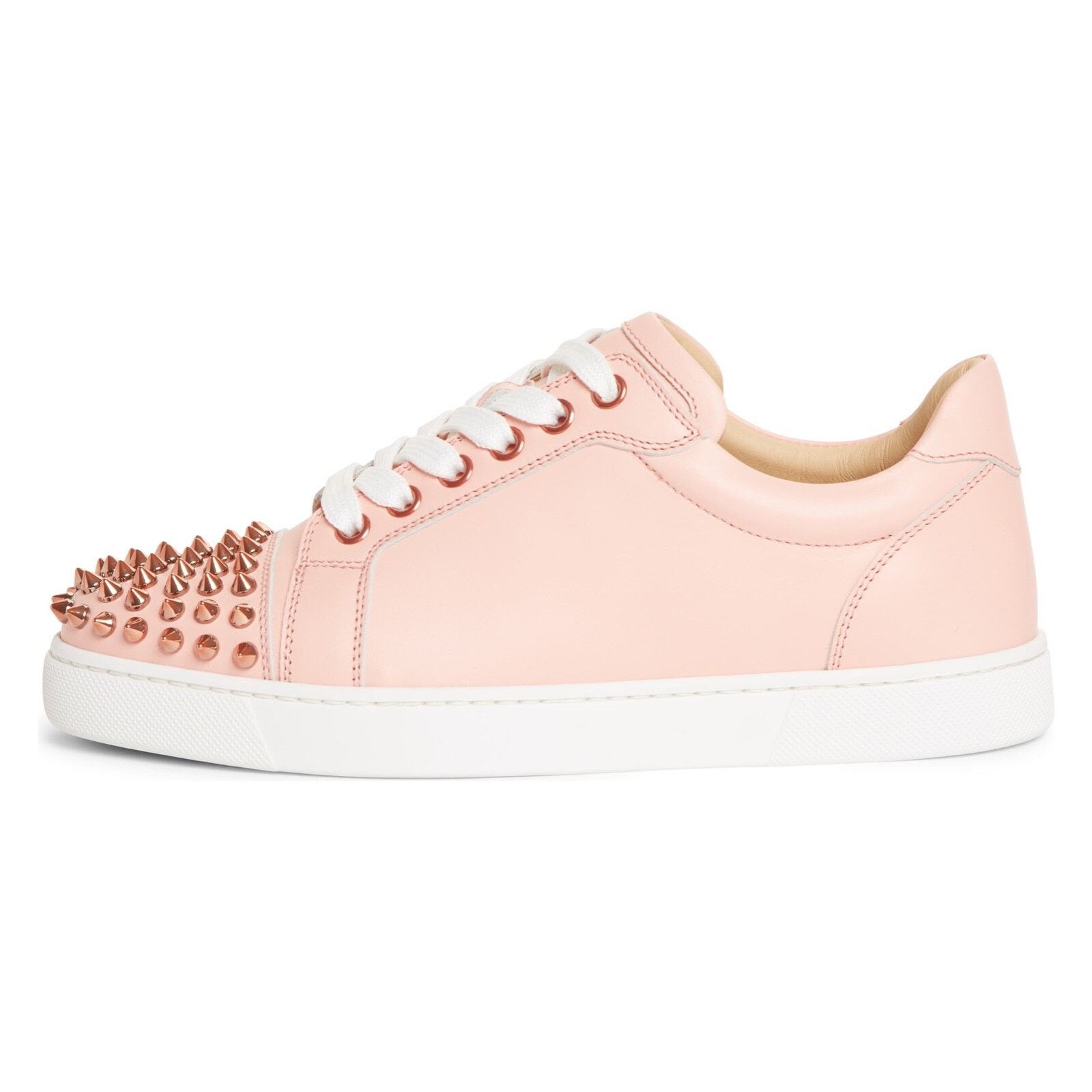 Christian Louboutin Christian Louboutin Vieira Pink Leather Flat Sneakers Size US 4 / IT 34 - 3 Thumbnail