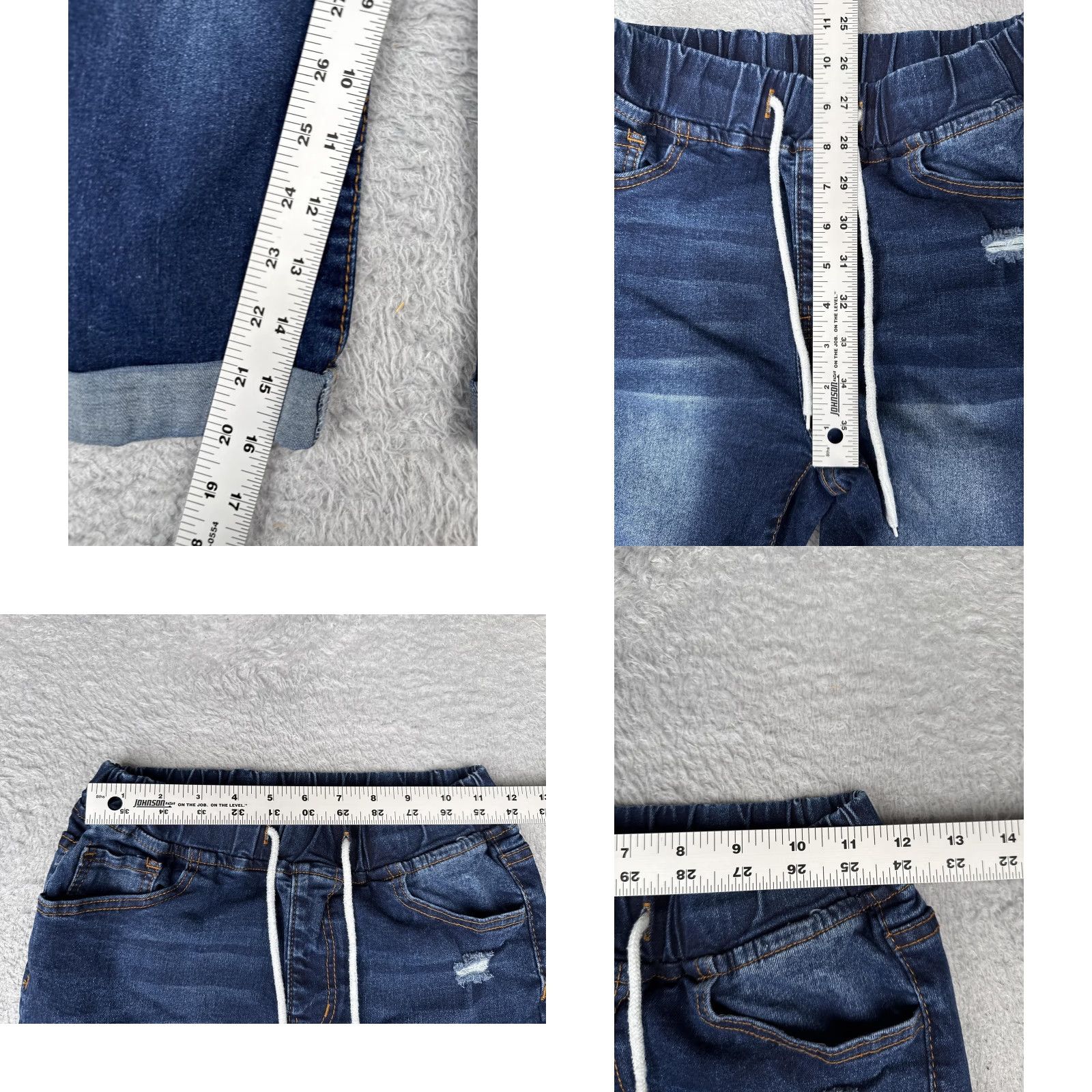 Shein Shein Jeans 27x16 Dark Blue Pull On Jogger Denim Pants Distressed Girls Size 27" / US 4 / IT 40 - 8 Thumbnail