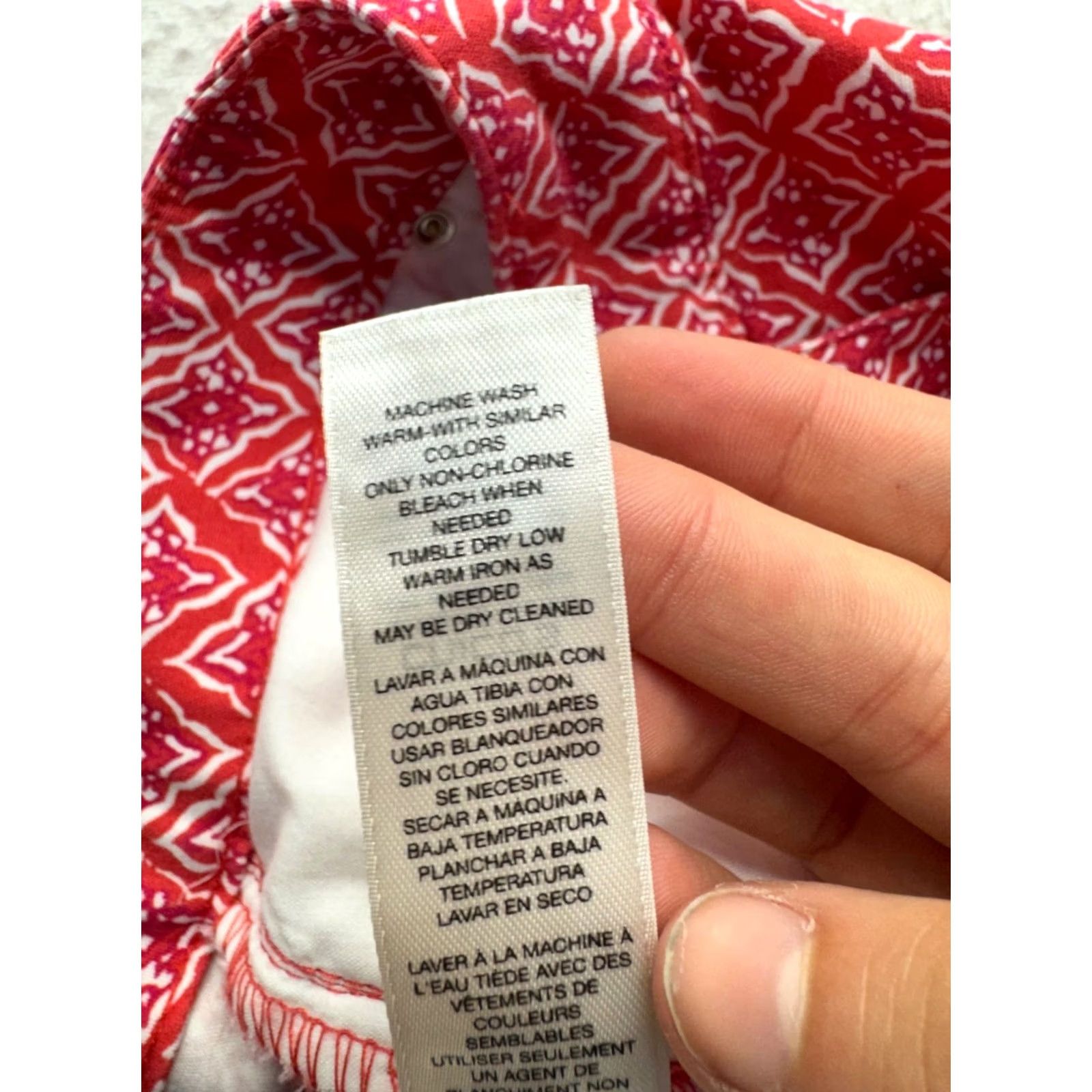 Vintage Chico's Pants Cropped Red Geometric Print Cotton-Blend 33 Inseam Womens 0 Size Size 25" / US 0 / IT 36 - 5 Thumbnail