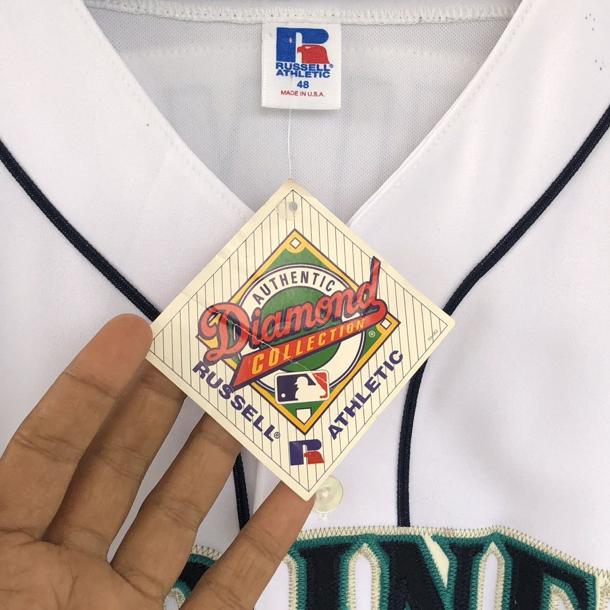 Vintage VINTAGE 1994 MARINERS RUSSELL JERSEY 19 DIAMOND COLLECTION Size US XL / EU 56 / 4 - 5 Thumbnail
