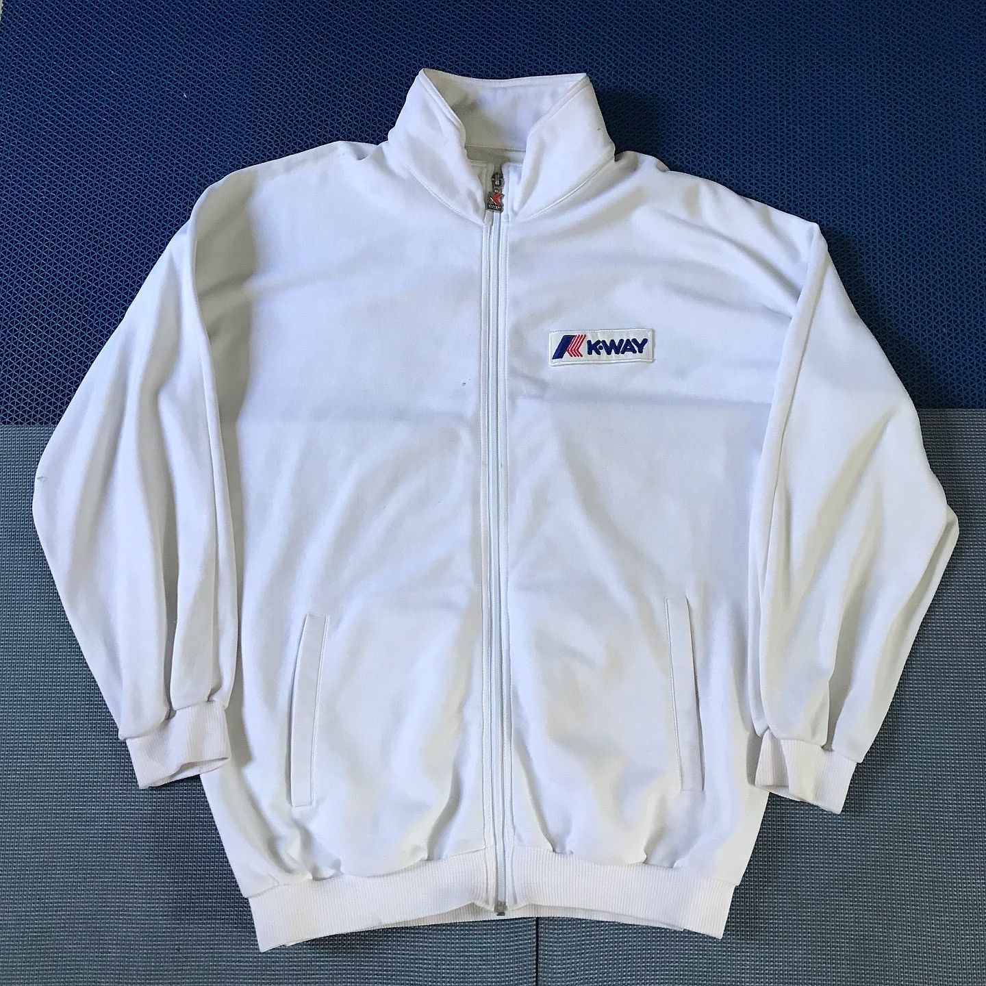 K-Way Vintage 80s Kway Casual Clobber All white tracktop jacket Size US L / EU 52-54 / 3 - 1 Thumbnail