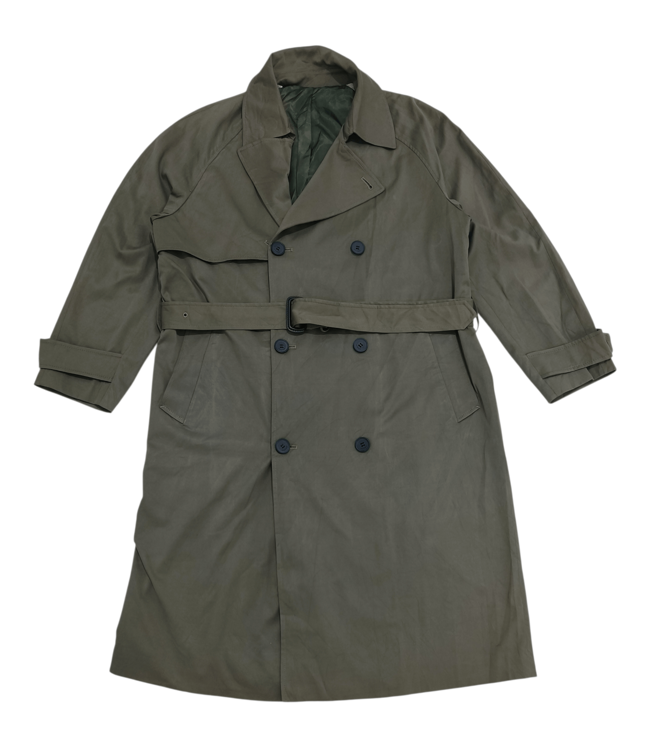 Other ANDEW Women's Green Belted Trench Coat / Spy Coat Size L / US 10 / IT 46 - 4 Thumbnail