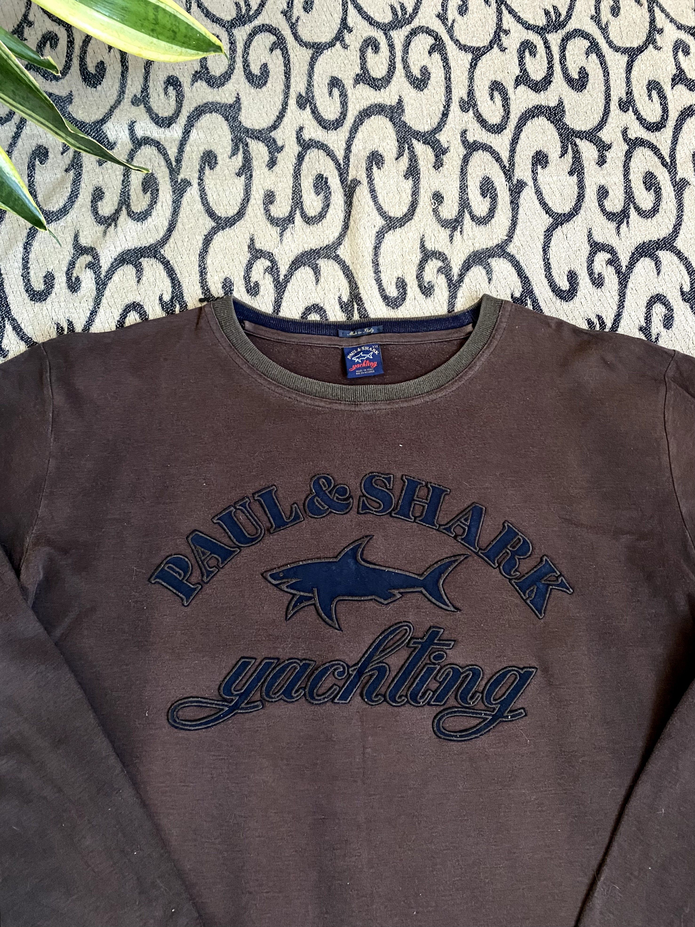 Paul & Shark Vintage Paul & Shark Big Logo Sunfaded Longsleeve Size US XL / EU 56 / 4 - 4 Thumbnail