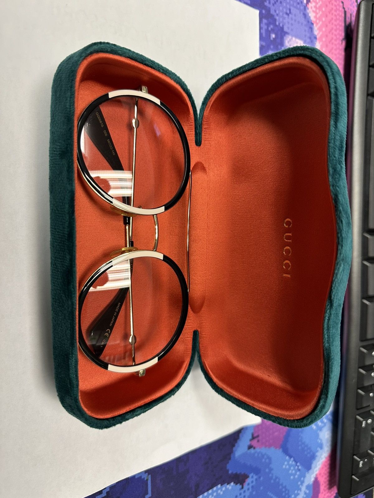 Gucci Gucci Black and White Round Light Tint Sunglasses Size ONE SIZE - 3 Thumbnail
