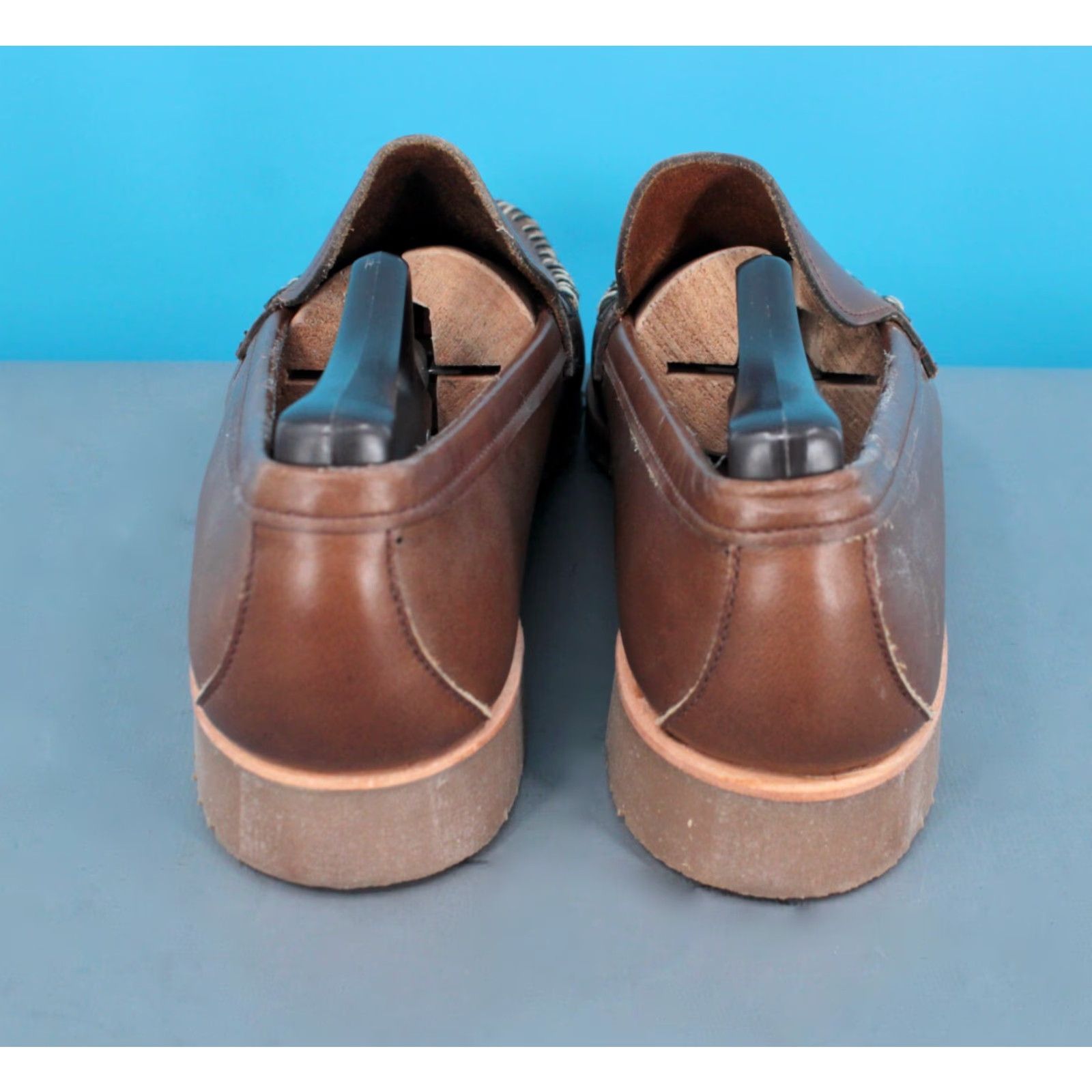 Hush Puppies VINTAGE Men's Hush Puppies Leather Loafers 70s Brown Size 7.5 M Mens 70s Loafers Leather Brown Hush Puppies 1970s Shoe Size ONE SIZE - 4 Thumbnail