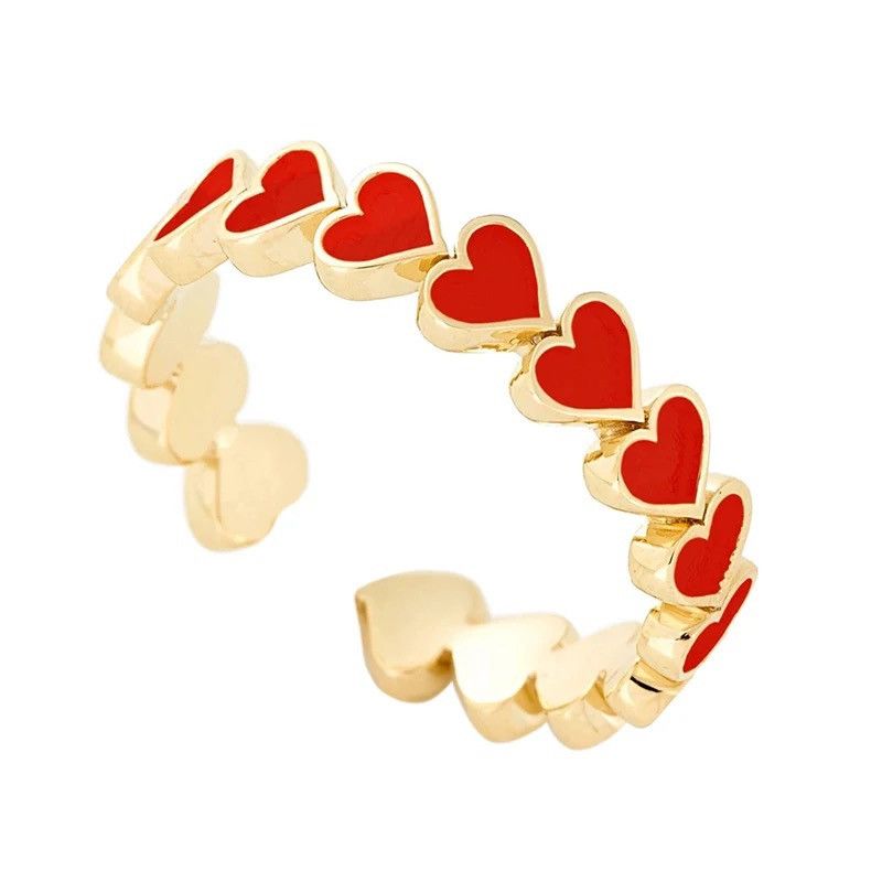 Jewelry × Vintage Red Love Heart Ring Size ONE SIZE - 1 Thumbnail