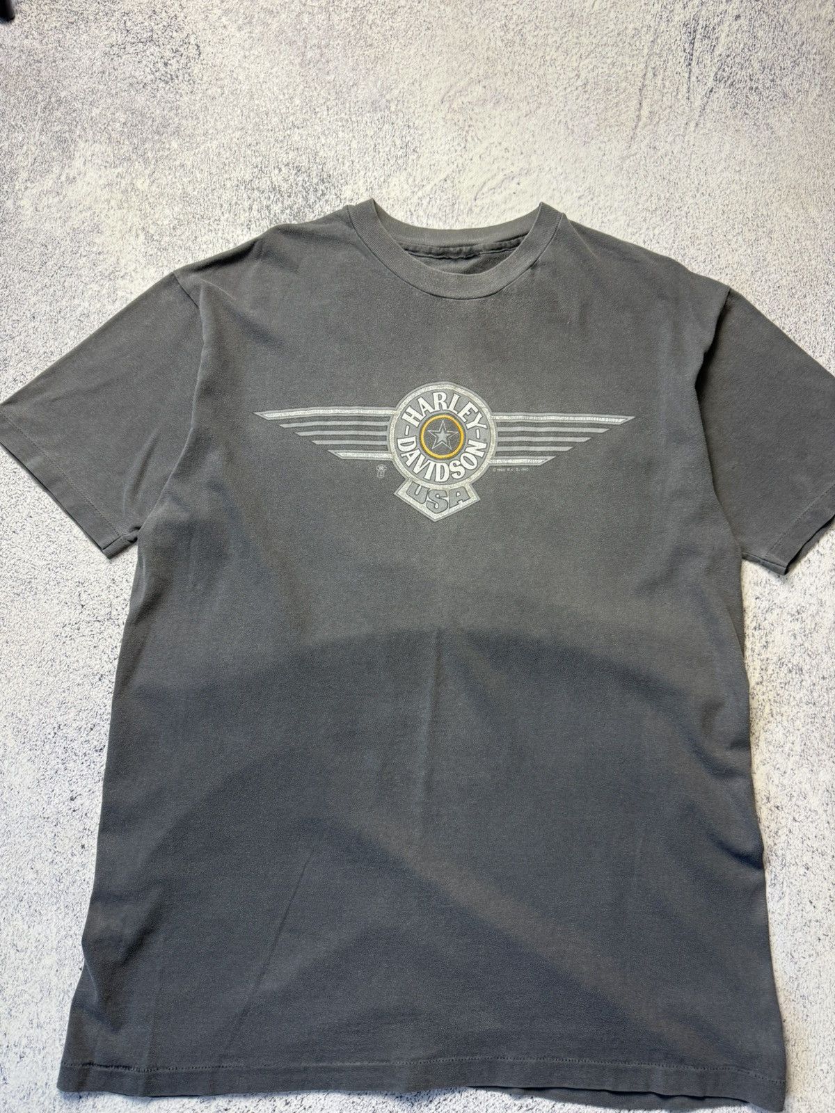 Harley Davidson Vintage Harley Davidson T Shirt 1989 USA Bury St.Edmunds Size US L / EU 52-54 / 3 - 4 Thumbnail