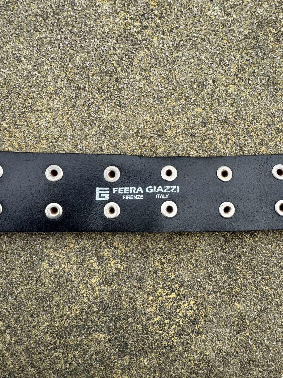 Vintage Studed Laether Belt Feera Giazzi With One Prong Size ONE SIZE - 8 Thumbnail