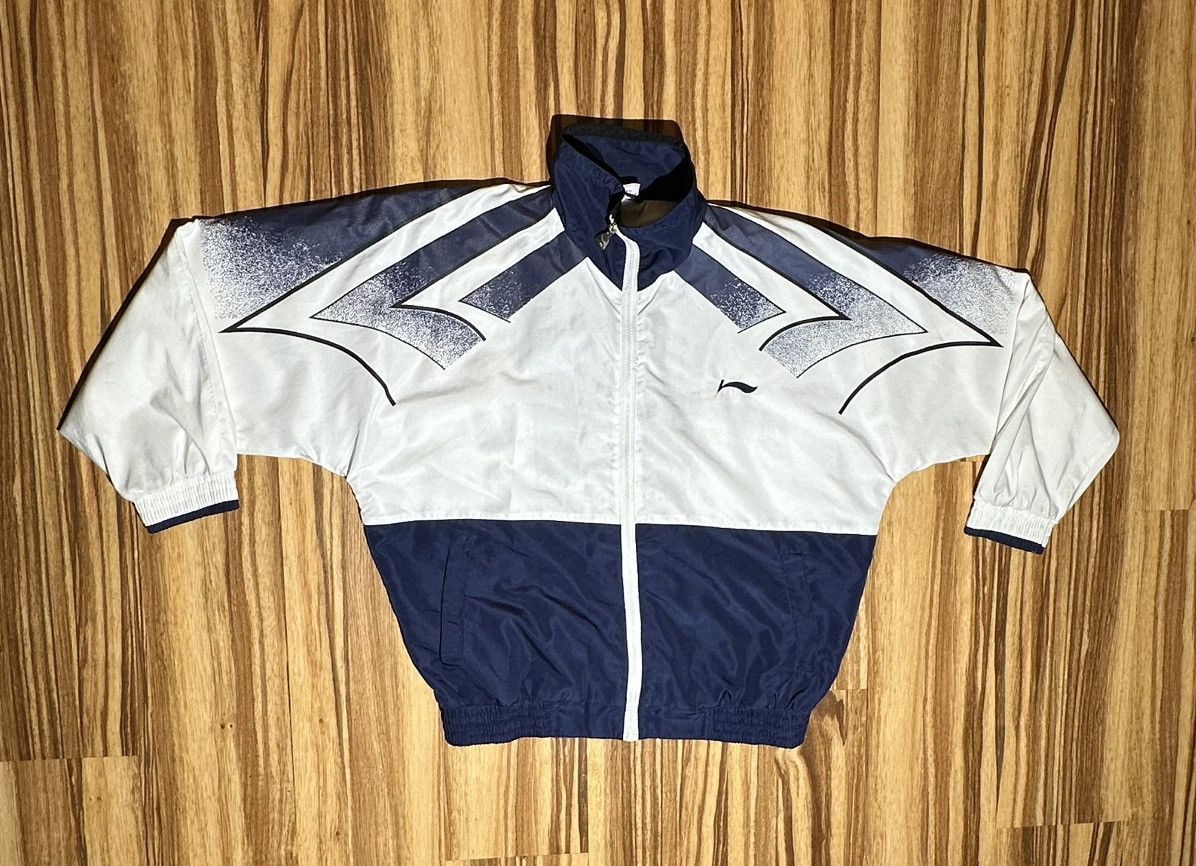 Li-Ning Vintage Li-Ning Navy And White windbreaker Size US XL / EU 56 / 4 - 1 Thumbnail