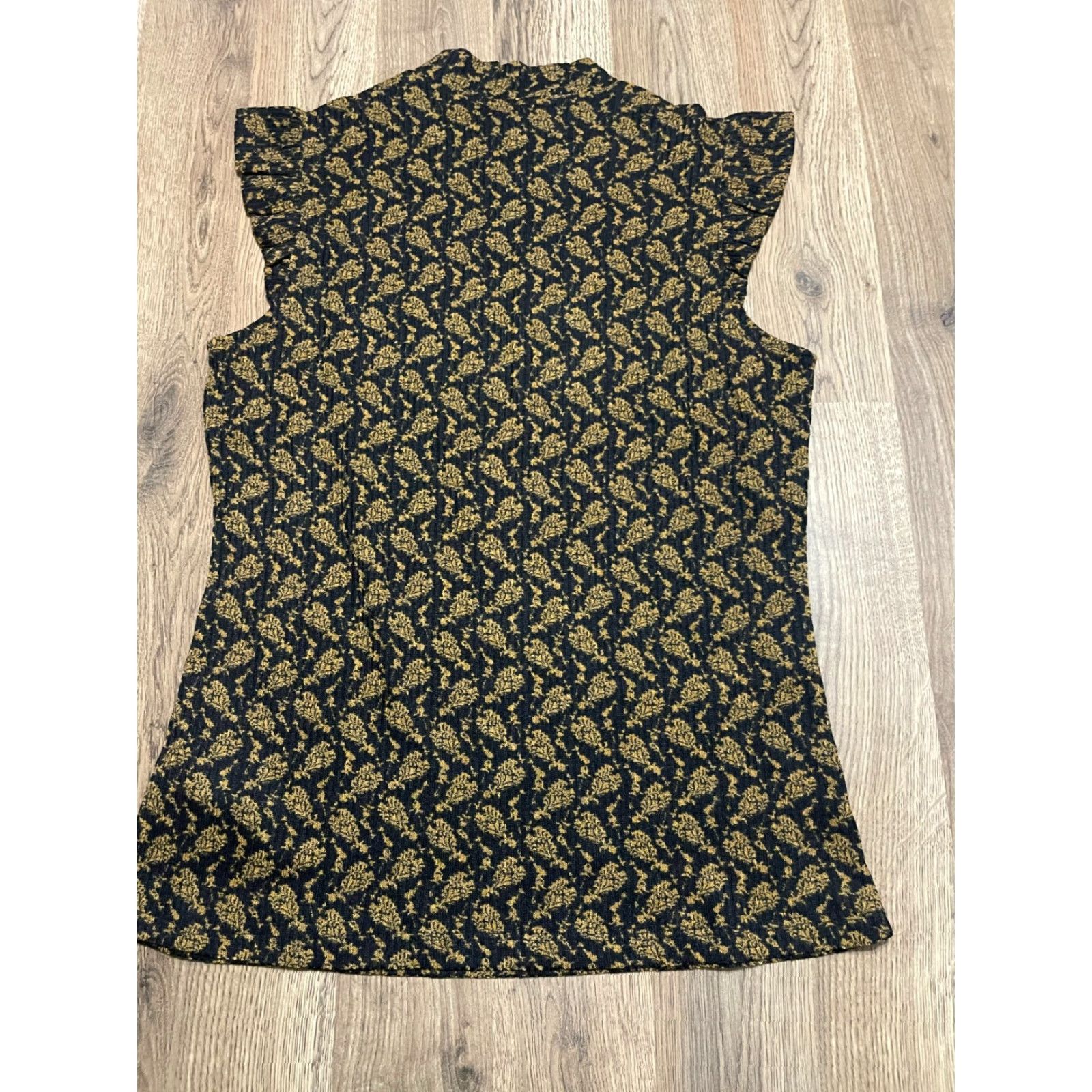 Vintage Doe & Rae Shirt Womens Large Black Gold Sleeveless Allover Print Tank Vintage? No Size L / US 10 / IT 46 - 2 Thumbnail