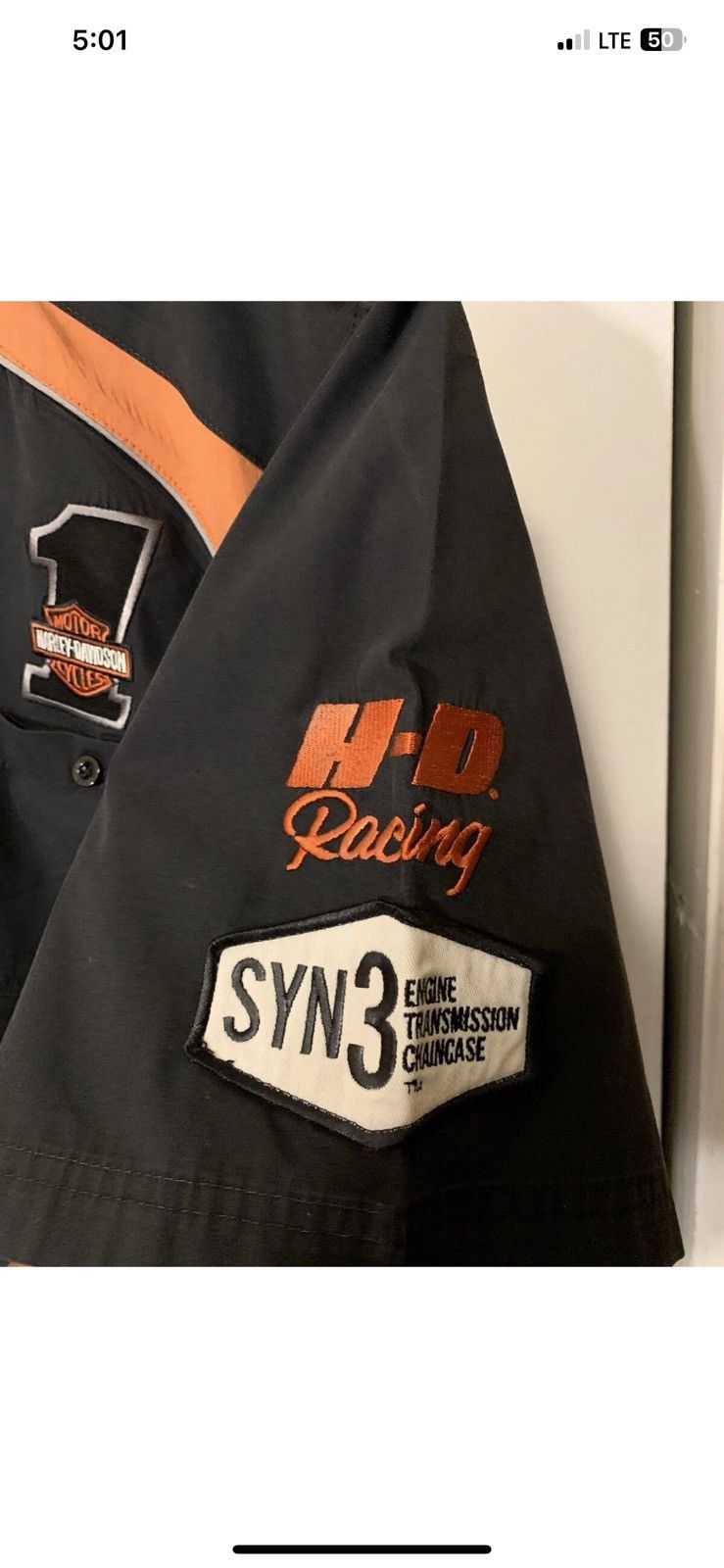 Harley Davidson Vtg Harley Davidson Racing Mens Sz 2XL Shop Work Mechanic Size US XXL / EU 58 / 5 - 7 Thumbnail
