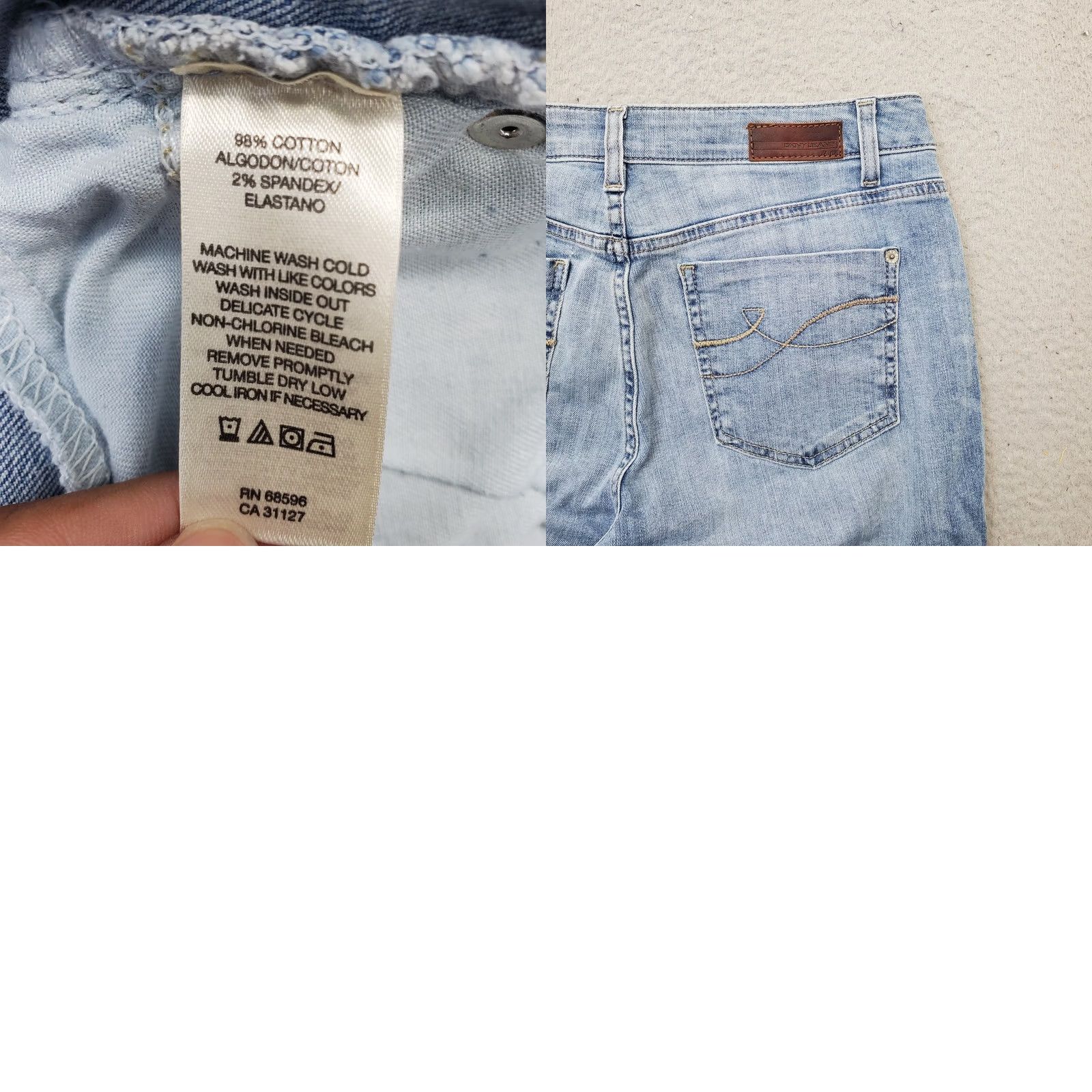 DKNY DKNY Cropped Jeans Womens 10 Blue Denim 5-Pocket Design Cuffed Hem Ludlow Size 32" / US 10 / IT 46 - 8 Thumbnail