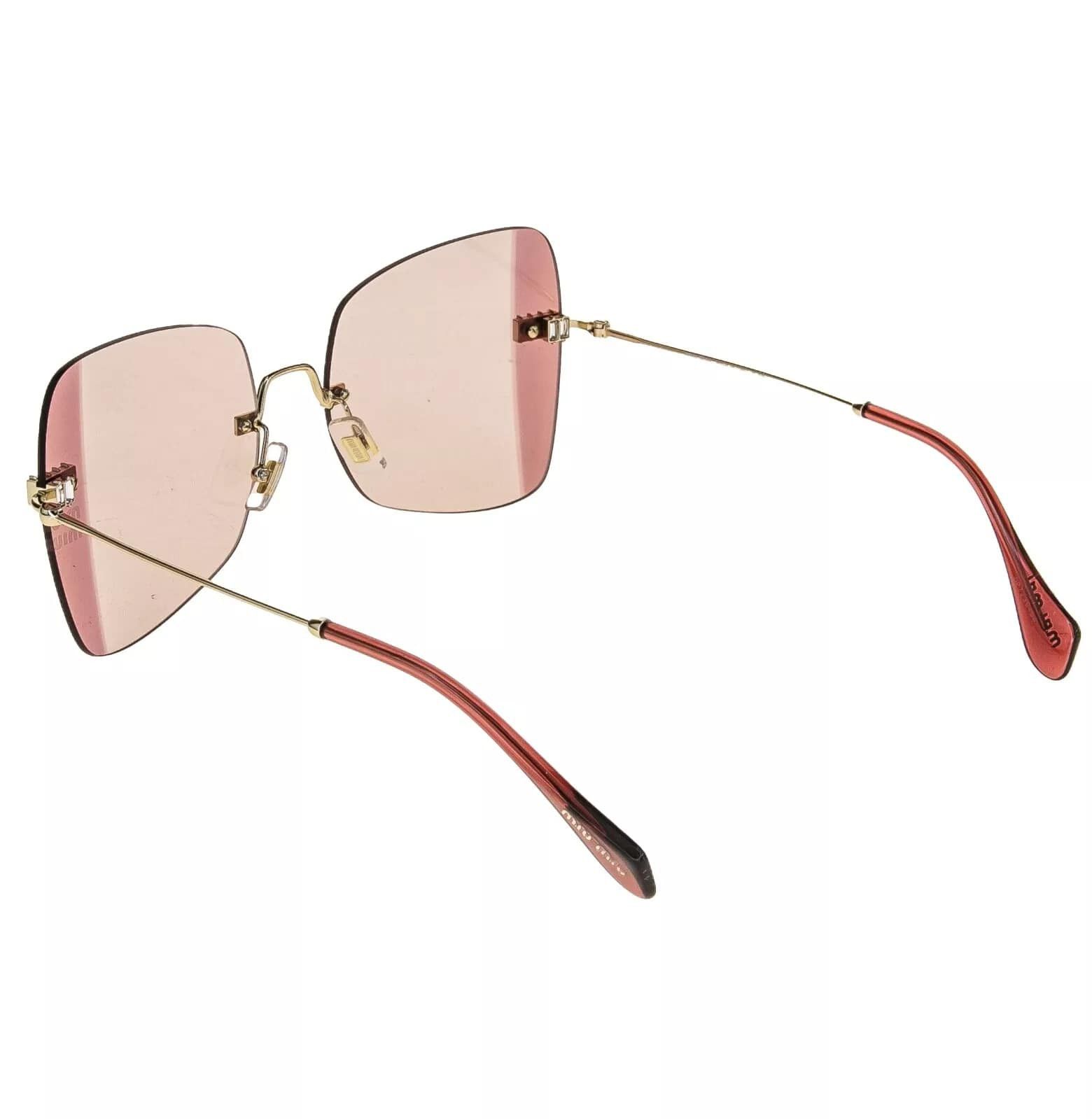 Miu Miu MIU MIU Runway MU50WS Pink Crystal Gold Sunglasses 50W Size ONE SIZE - 6 Thumbnail