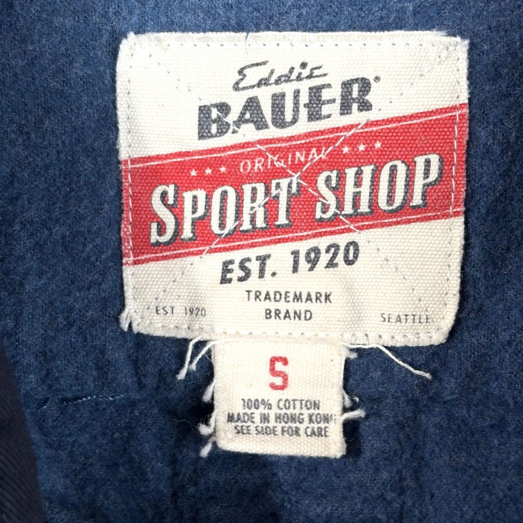 Eddie Bauer VINTAGE Eddie Bauer Mens Blue Flannel Shirt Sport Shop Cotton Button Down Small Size US S / EU 44-46 / 1 - 4 Thumbnail