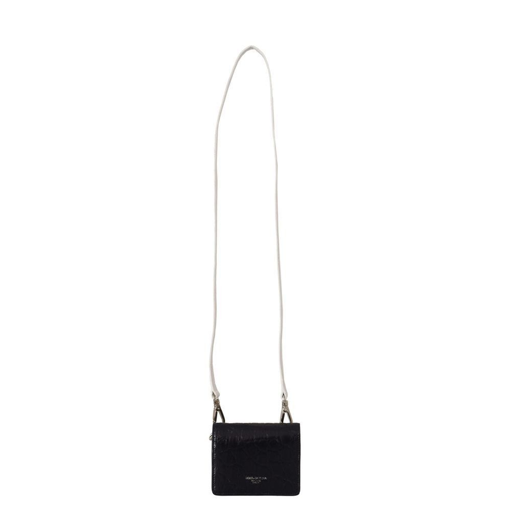 Dolce & Gabbana Dolce & Gabbana Blue White Caiman Leather Strap Card Holder Size ONE SIZE - 5 Thumbnail