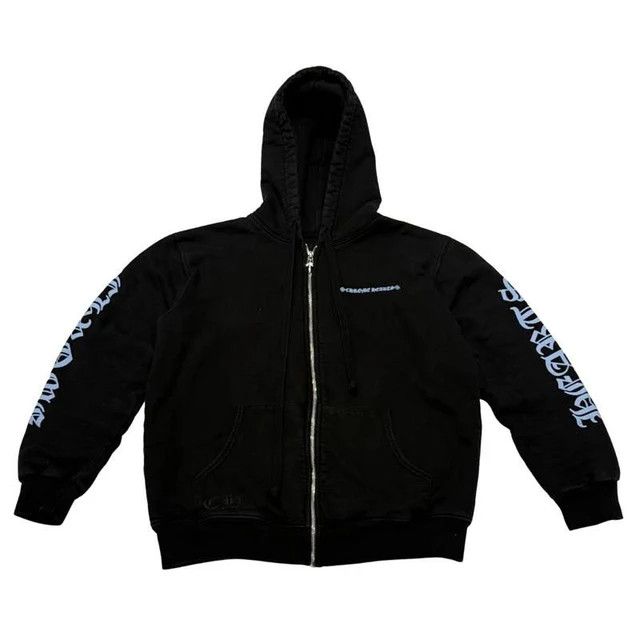 Chrome Hearts Chrome Hearts Blue Letters Sleeve Thermal Zip-Up Hoodie Size US L / EU 52-54 / 3 - 1 Thumbnail