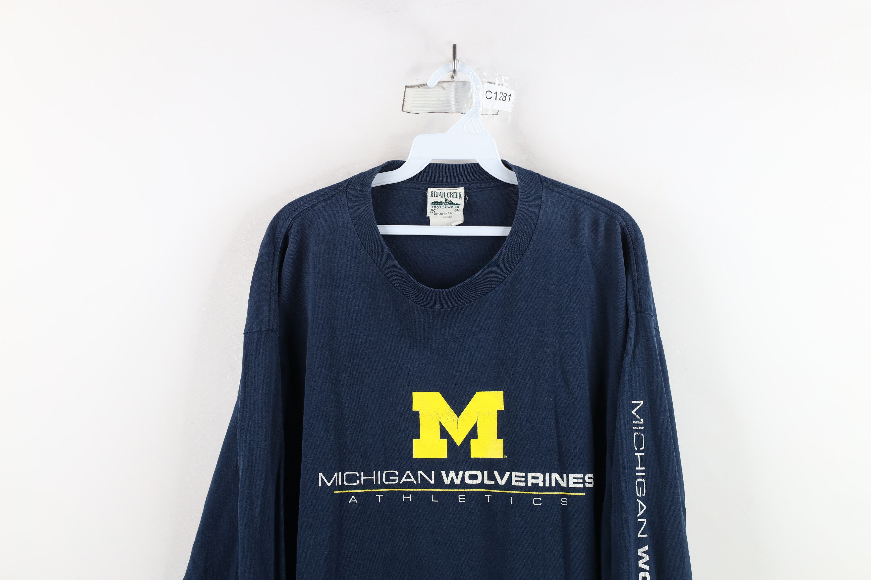 Vintage Vintage 90s University of Michigan Long Sleeve T-Shirt Size US XL / EU 56 / 4 - 2 Thumbnail