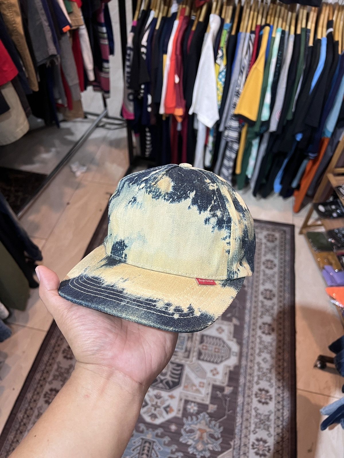 Supreme bleached denim hat