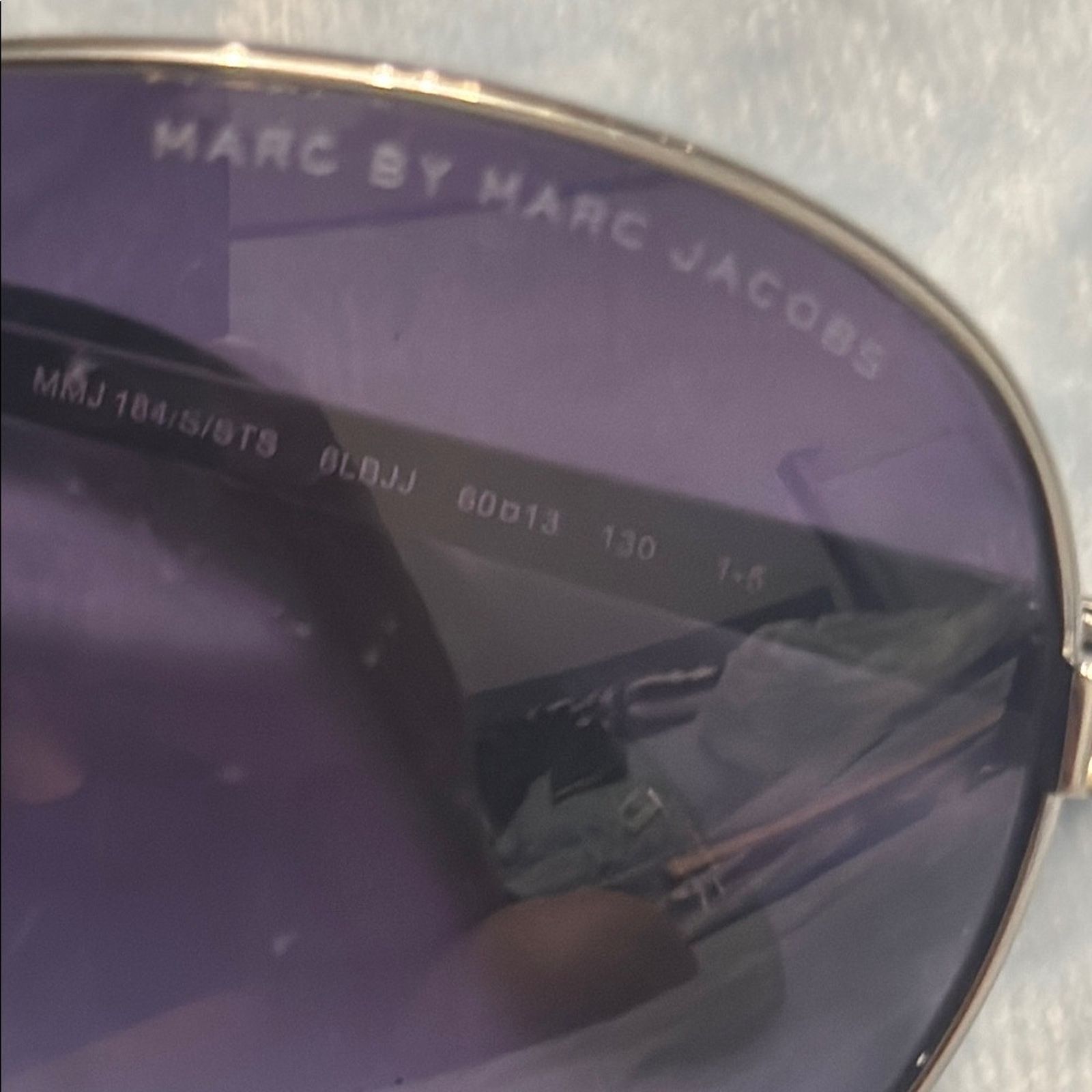 Marc by Marc Jacobs Marc By Marc‎ Jacobs Black and Purple Aviator Sunglasses Size ONE SIZE - 8 Thumbnail