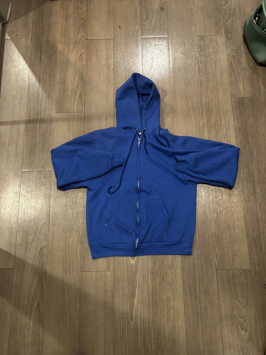 Fruit Of The Loom Solid Blue Jacket Size US L / EU 52-54 / 3 - 2 Thumbnail