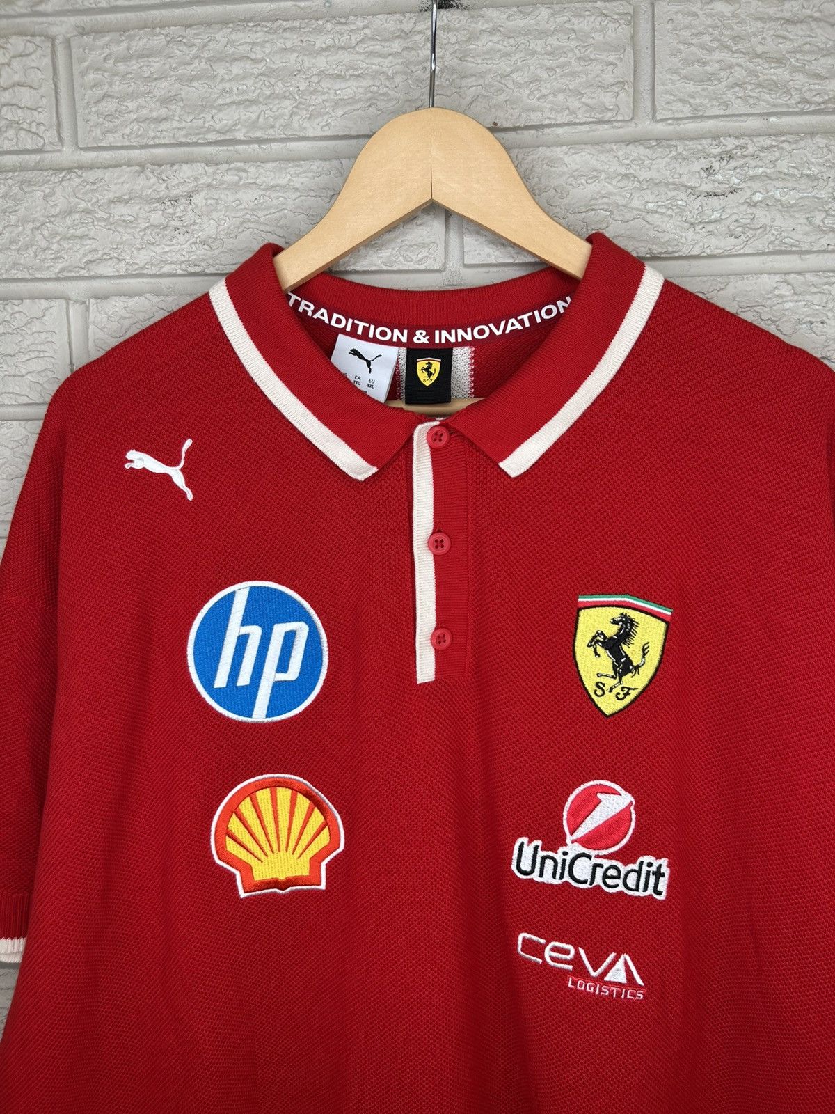 Ferrari × Puma Puma Ferrari Scuderia Knit Polo Shirt Size US XXL / EU 58 / 5 - 2 Thumbnail