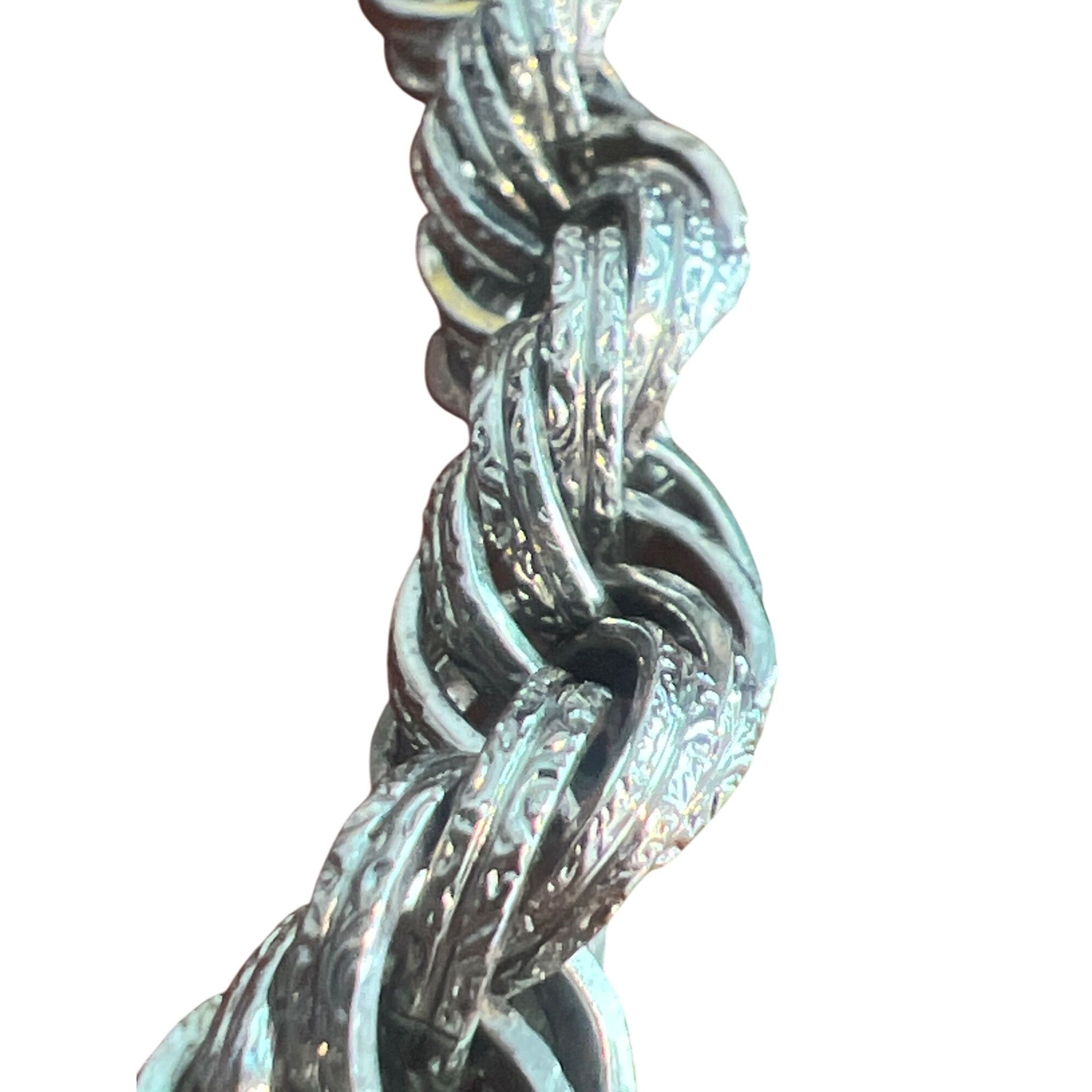 Monet Vintage Monet Silver Tone Rope Chain Necklace Textured Links Size ONE SIZE - 2 Thumbnail