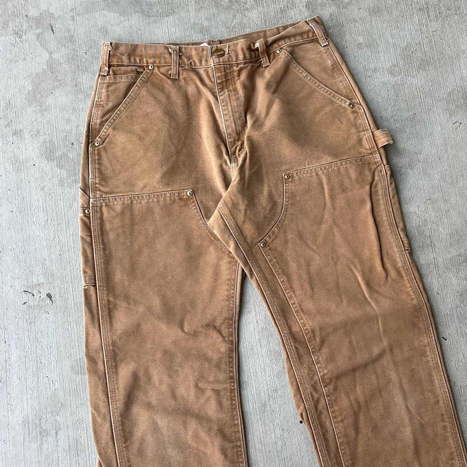 Carhartt × Vintage Carhartt brown double knee work wear carpenter pants Size US 31 - 2 Thumbnail