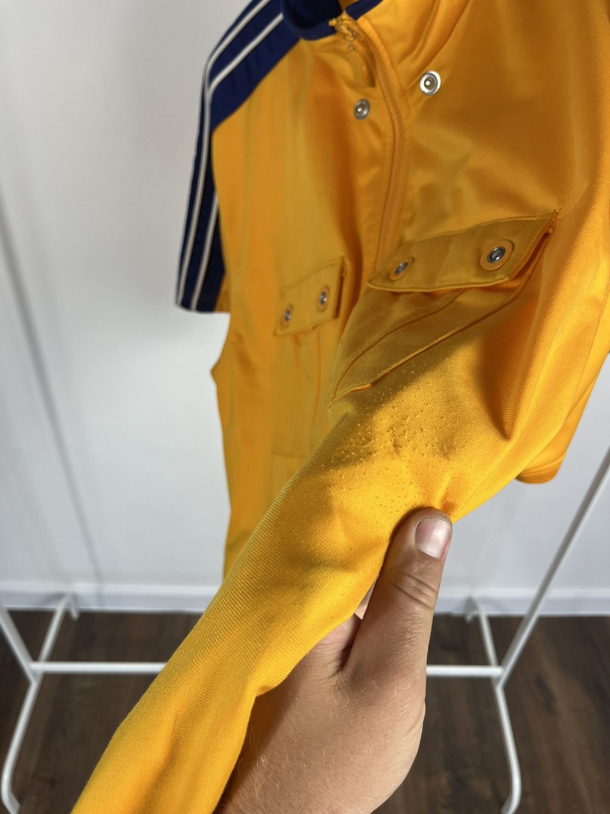 Adidas Vintage Adidas Yellow Blue Zip Track Jacket Short Sleeve S Size US S / EU 44-46 / 1 - 9 Thumbnail