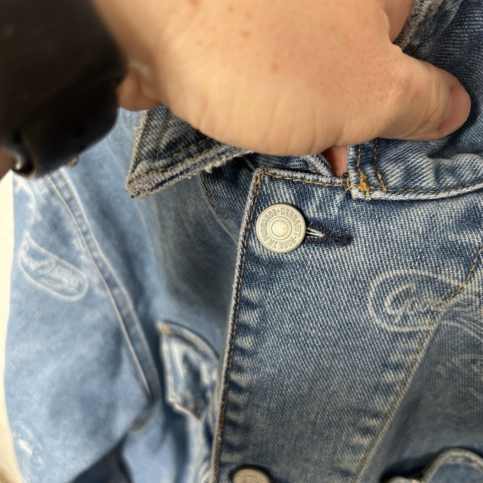 Carhartt Carhartt WIP Denim Stamp Print Jacket “Blue” 1033743 Size US M / EU 48-50 / 2 - 14 Thumbnail