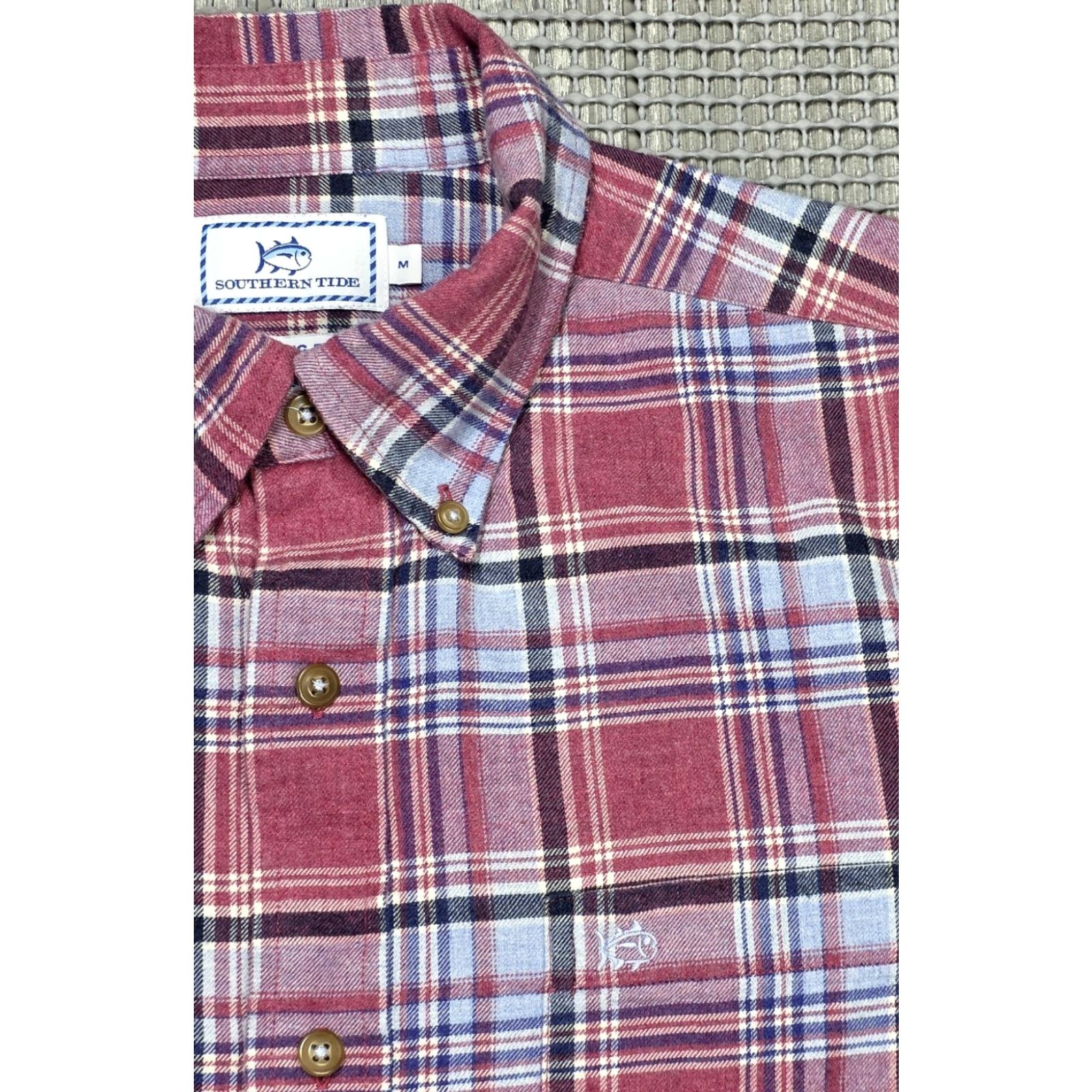 Southern Tide Southern Tide Classic Fit Men's Pink Plaid Button Up Long Sleeve Shirt M Size US M / EU 48-50 / 2 - 3 Thumbnail
