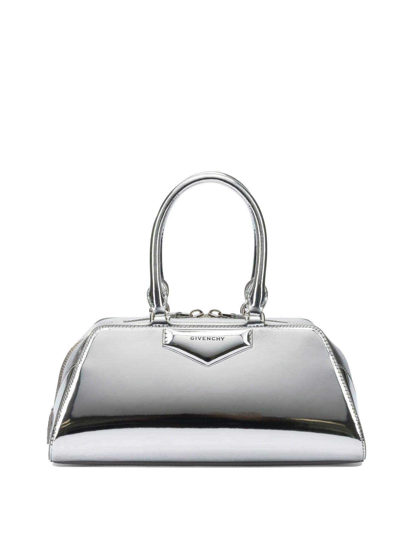 Givenchy Antigona East-West Handbag Bag in Silver, Women's
