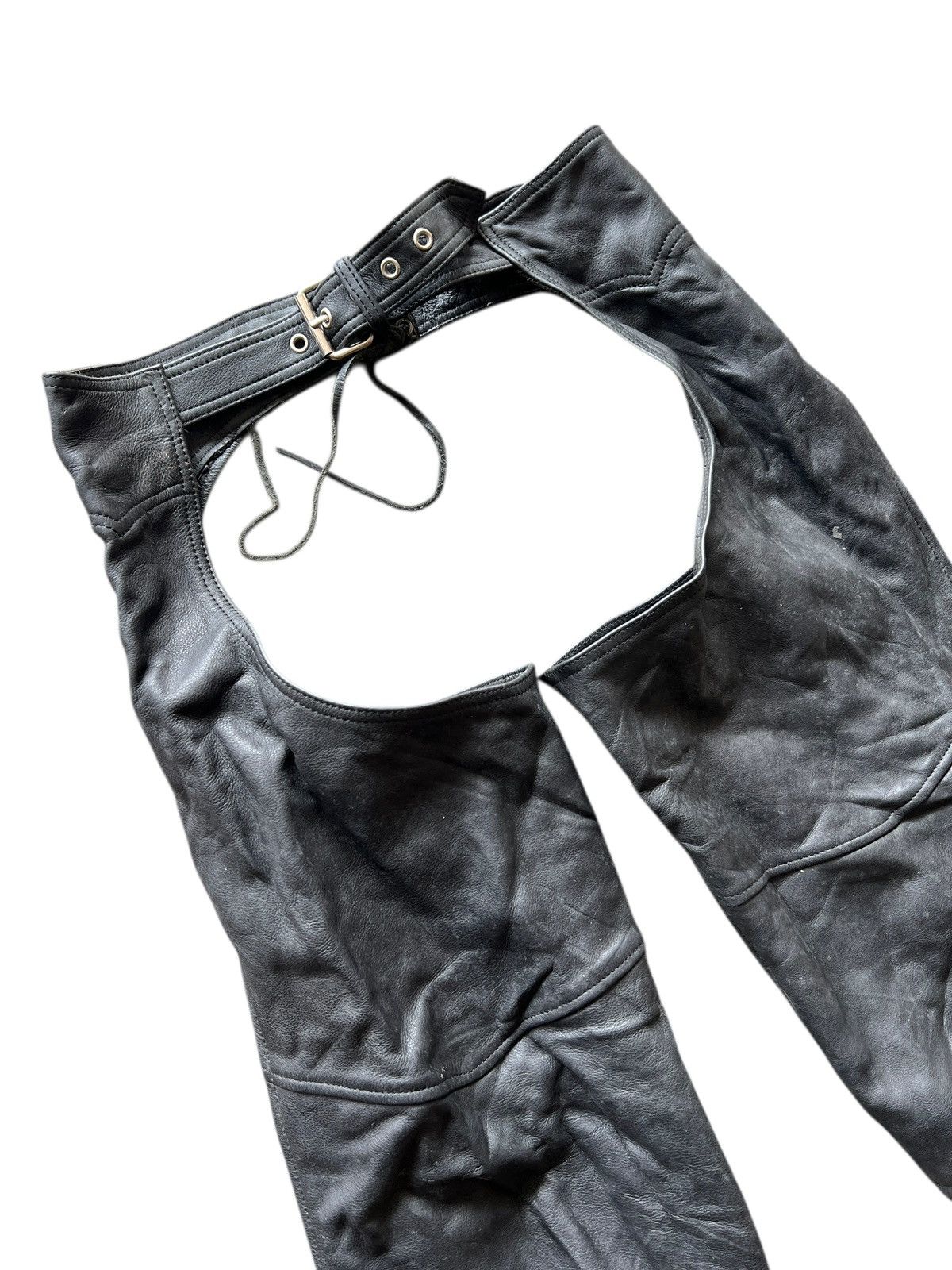 ICON Motorsports black genuine leather motorcycle chaps (Size 32-36) Size US 34 / EU 50 - 6 Thumbnail