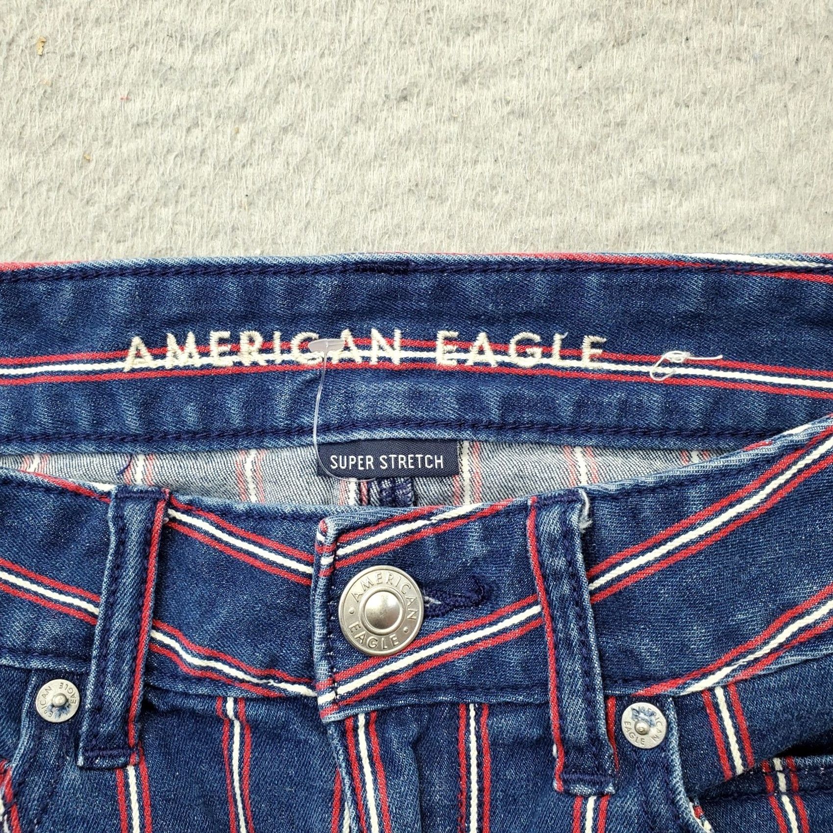 American Eagle Outfitters American Eagle Outfitters Denim Skirt Womens Size 2 Multicolor Striped Short Denim Skirt 2 Womens Size 2 Multicolor Striped Super Stretch Size 26" / US 2 / IT 38 - 5 Thumbnail