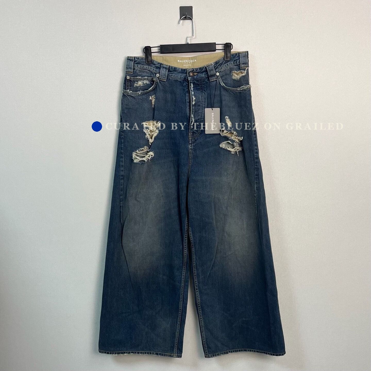 Balenciaga Balenciaga Cut Up Double Waist Denim Jeans | Grailed