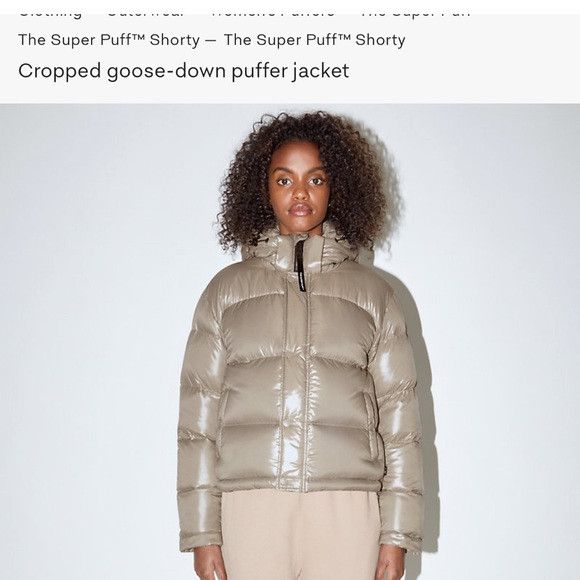 Aritzia Aritzia Light Brown Shorty Puffer Jacket Grailed