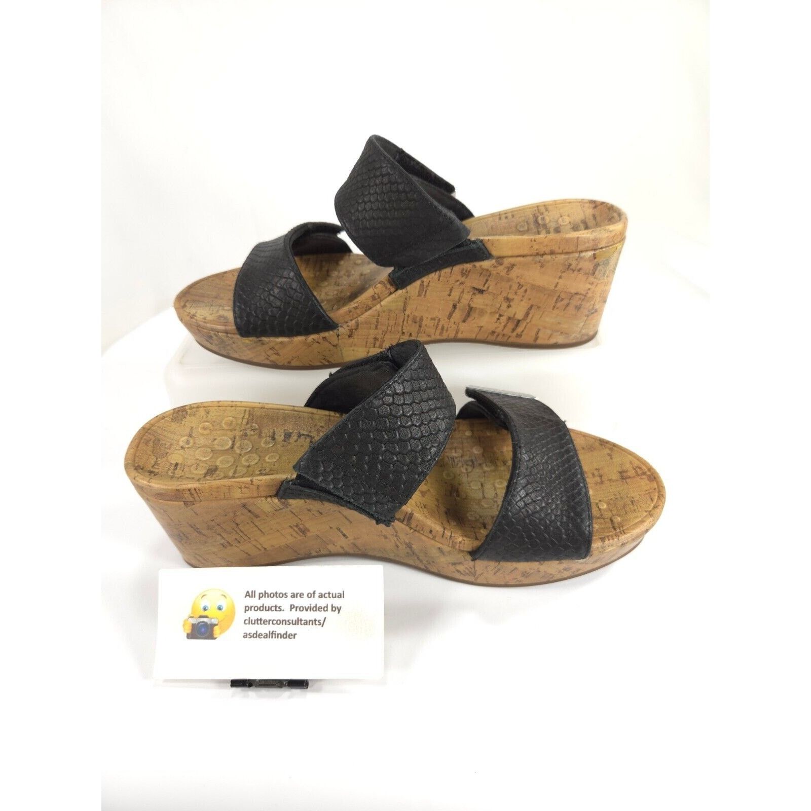 Vionic Vionic Pepper Snakeskin Cork Wedge Sandal Women Size 9 Black Size US 9 / IT 39 - 4 Thumbnail