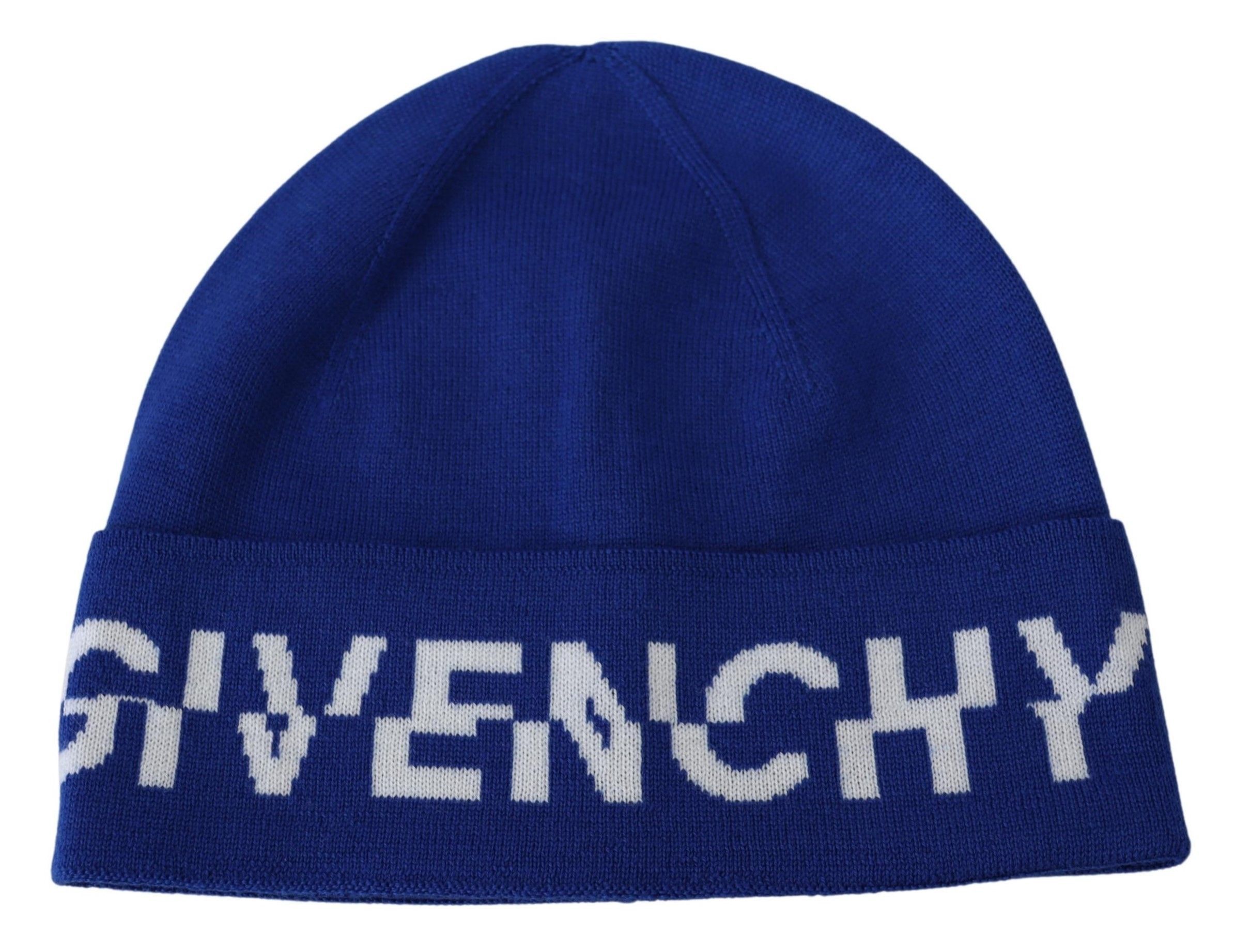 Givenchy Chic Unisex Cobalt Wool Beanie with Logo Men's Detail Size ONE SIZE - 1 Thumbnail