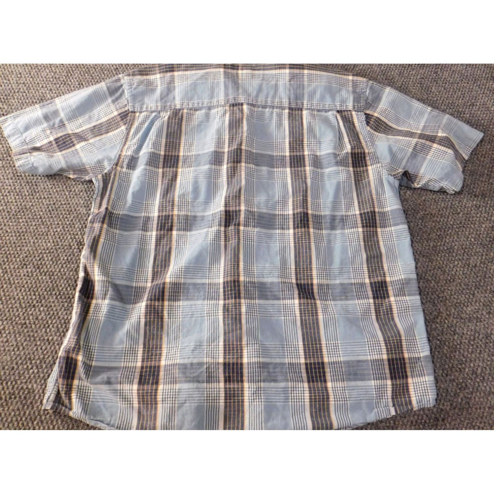 Nautica Nautica Shirt Button-Up Plaid Blue Short Sleeve Casual Mens L Regular Cotton Knit Button-Down Collar Size US L / EU 52-54 / 3 - 6 Thumbnail