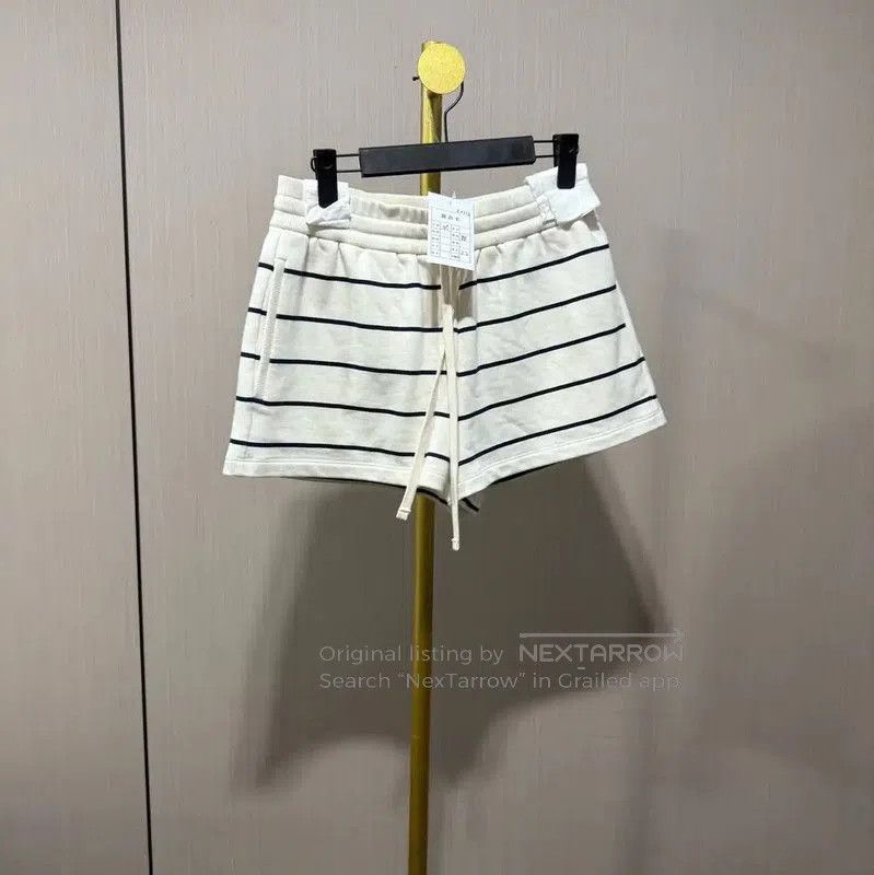 Miu Miu Miu Miu White Cotton Striped Shorts . Size 23" - 1 Thumbnail