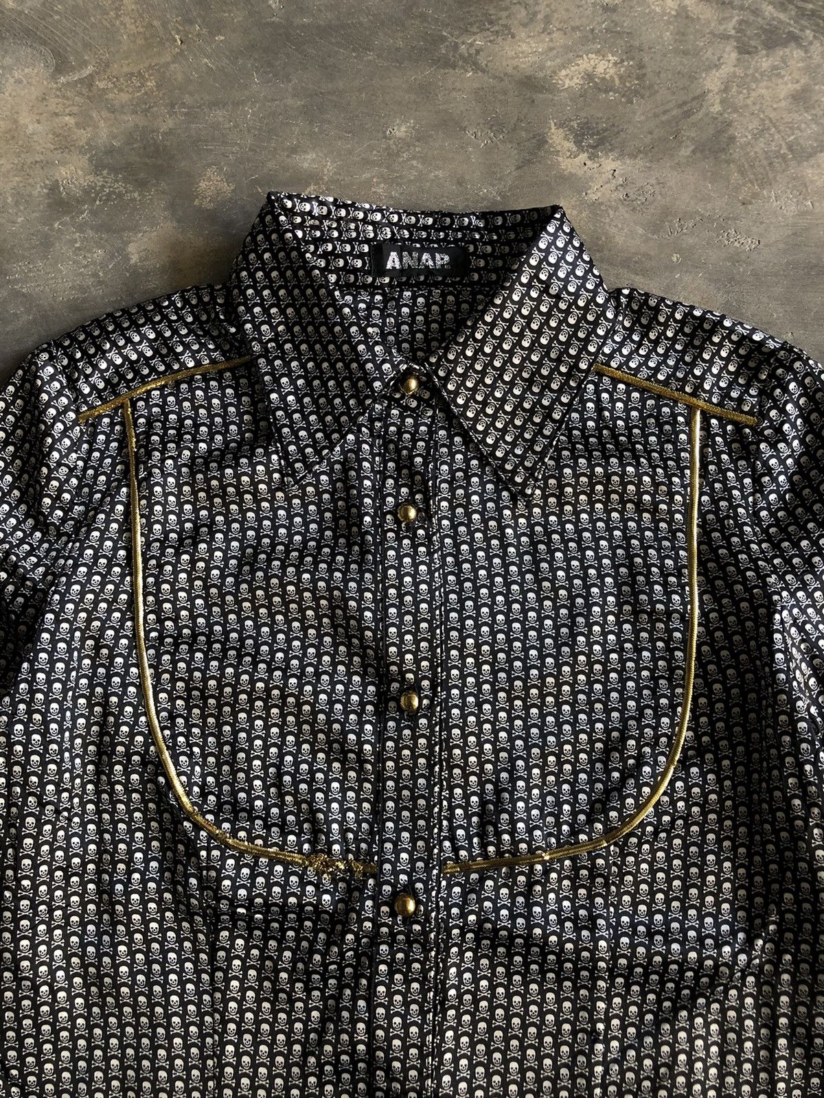Japanese Brand × Vintage ANAP "Skull Pattern" crazy Y2K shirt Size S / US 4 / IT 40 - 2 Thumbnail