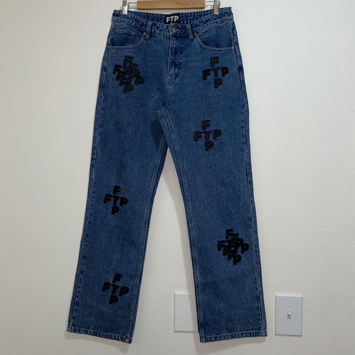 Fuck The Population FTP Chrome Heart Style Patch Denim Size US 32 / EU 48 - 1 Thumbnail
