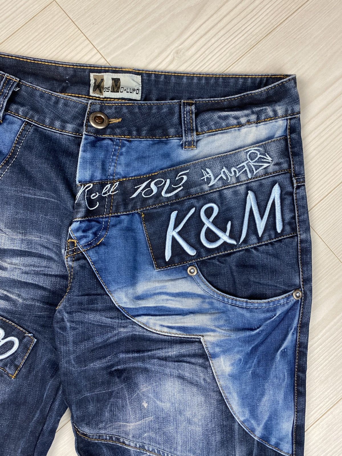 Japanese Brand Avantgarde Kosmo Lupo Denim Jeans Multipockets Rare Big Logo Size US 36 / EU 52 - 8 Thumbnail