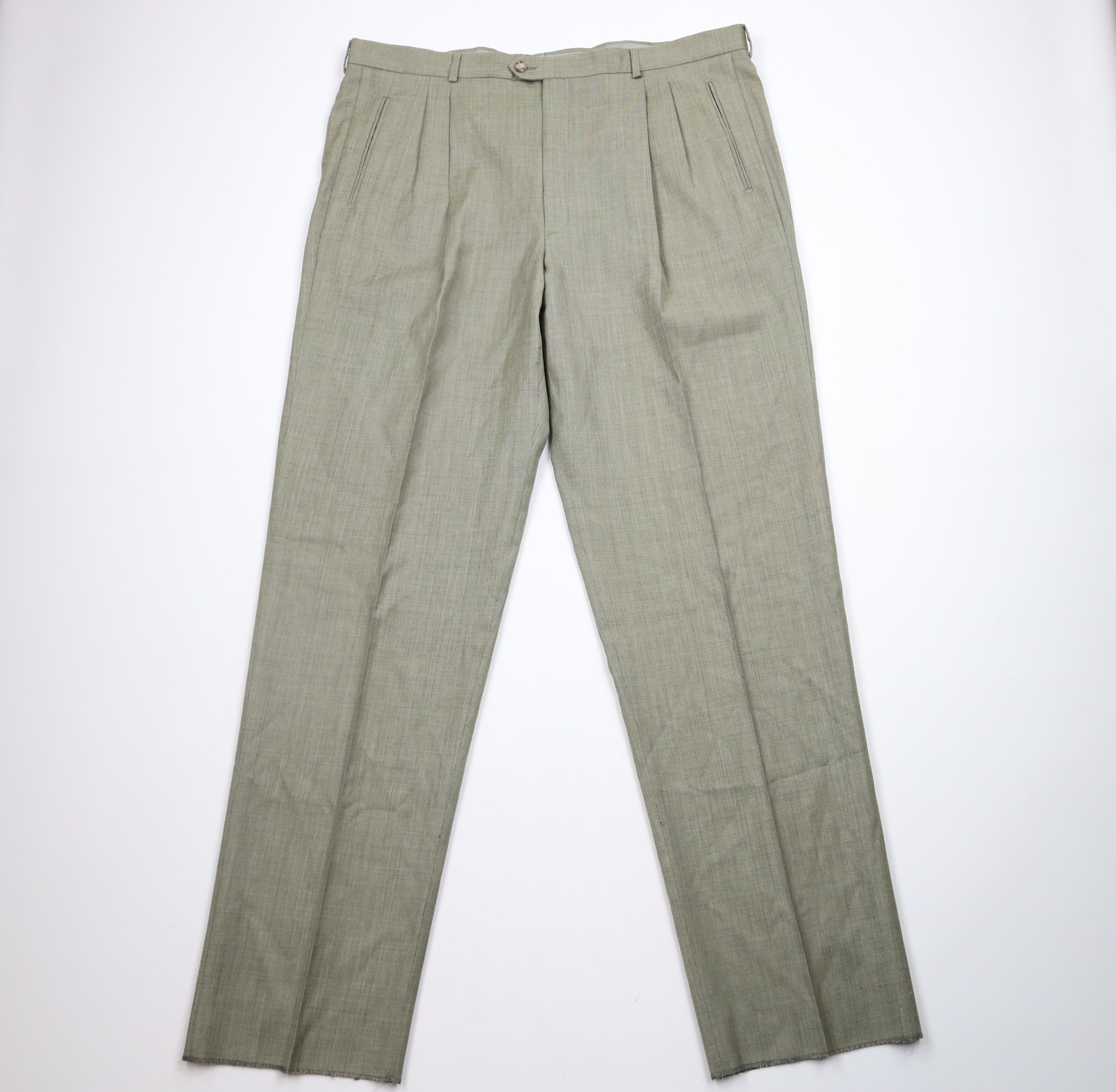 Vintage Vintage 90s Streetwear Wide Leg Chino Pants Heather Green Size US 40 / EU 56 - 1 Thumbnail