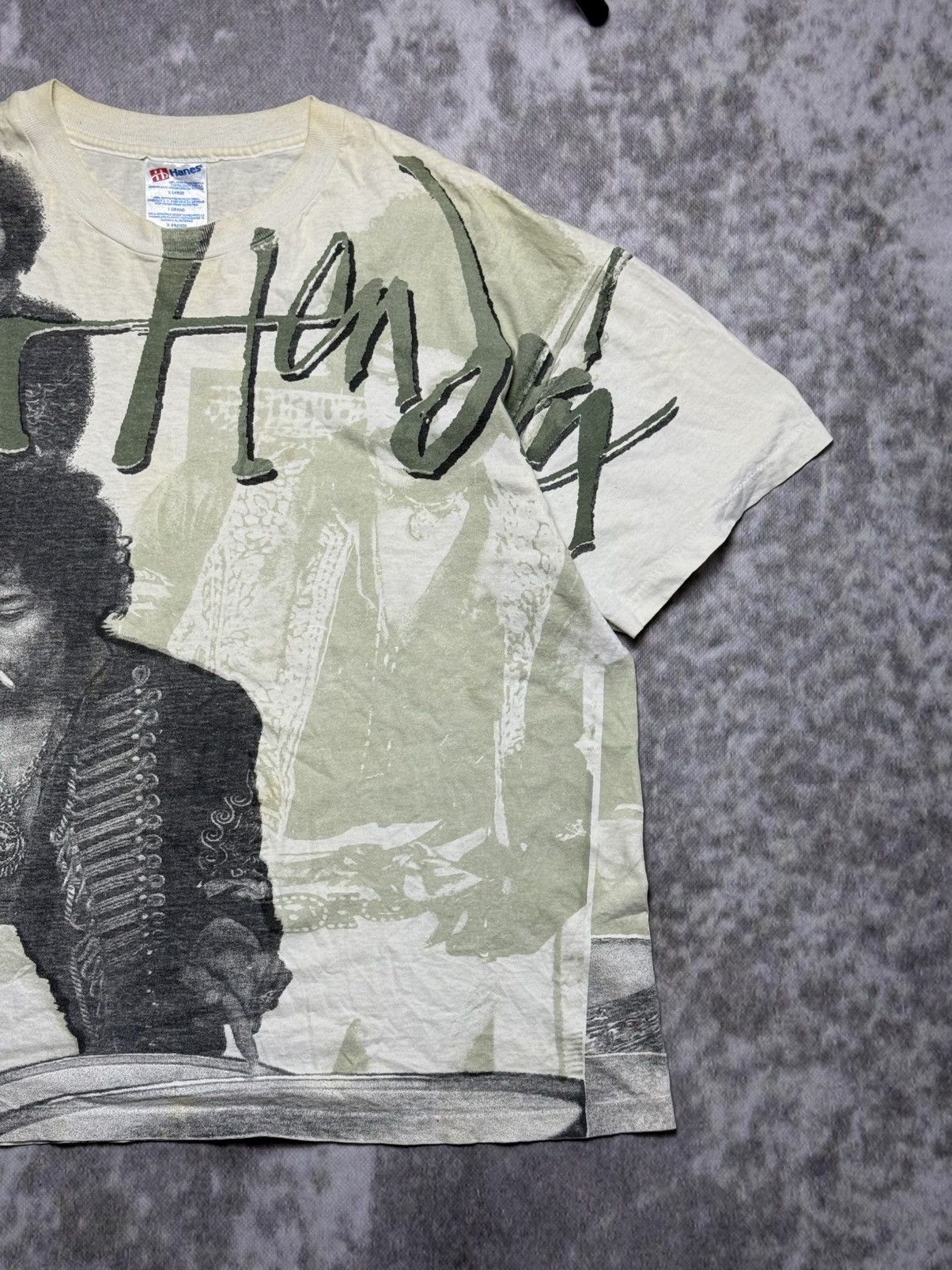 Jimi Hendrix Vintage 90s Jimi Hendrix AOP Single Stitch XL Size US XL / EU 56 / 4 - 4 Thumbnail