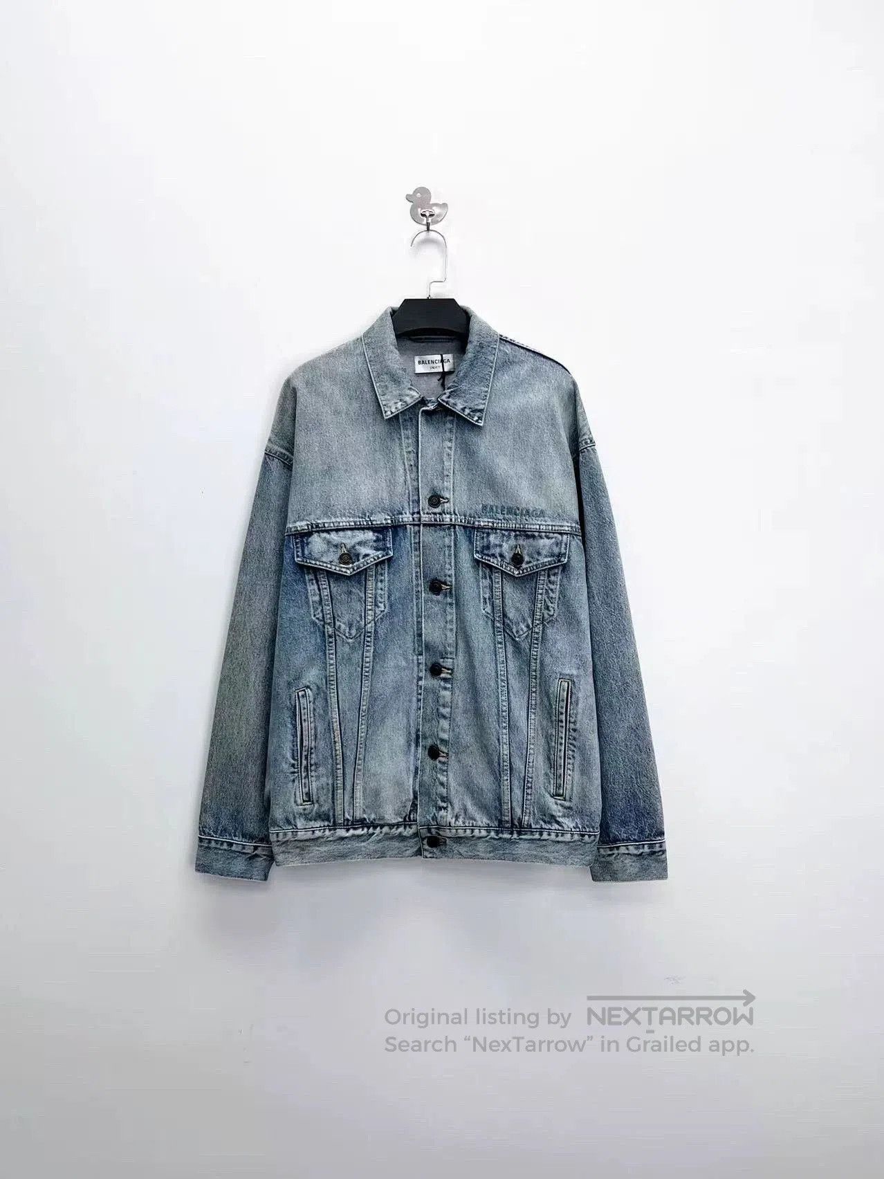 Balenciaga balenciaga light blue denim jacket with logo. Size US XS / EU 42 / 0 - 1 Thumbnail