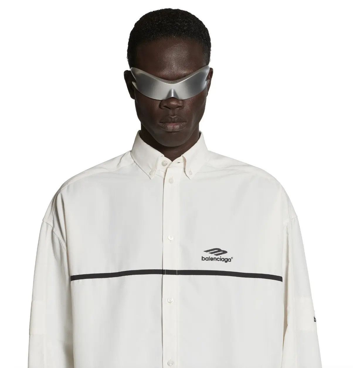 Balenciaga o1w1db11224 3B Sports Icon Tracksuit Shirt Oversized White Size US L / EU 52-54 / 3 - 6 Thumbnail