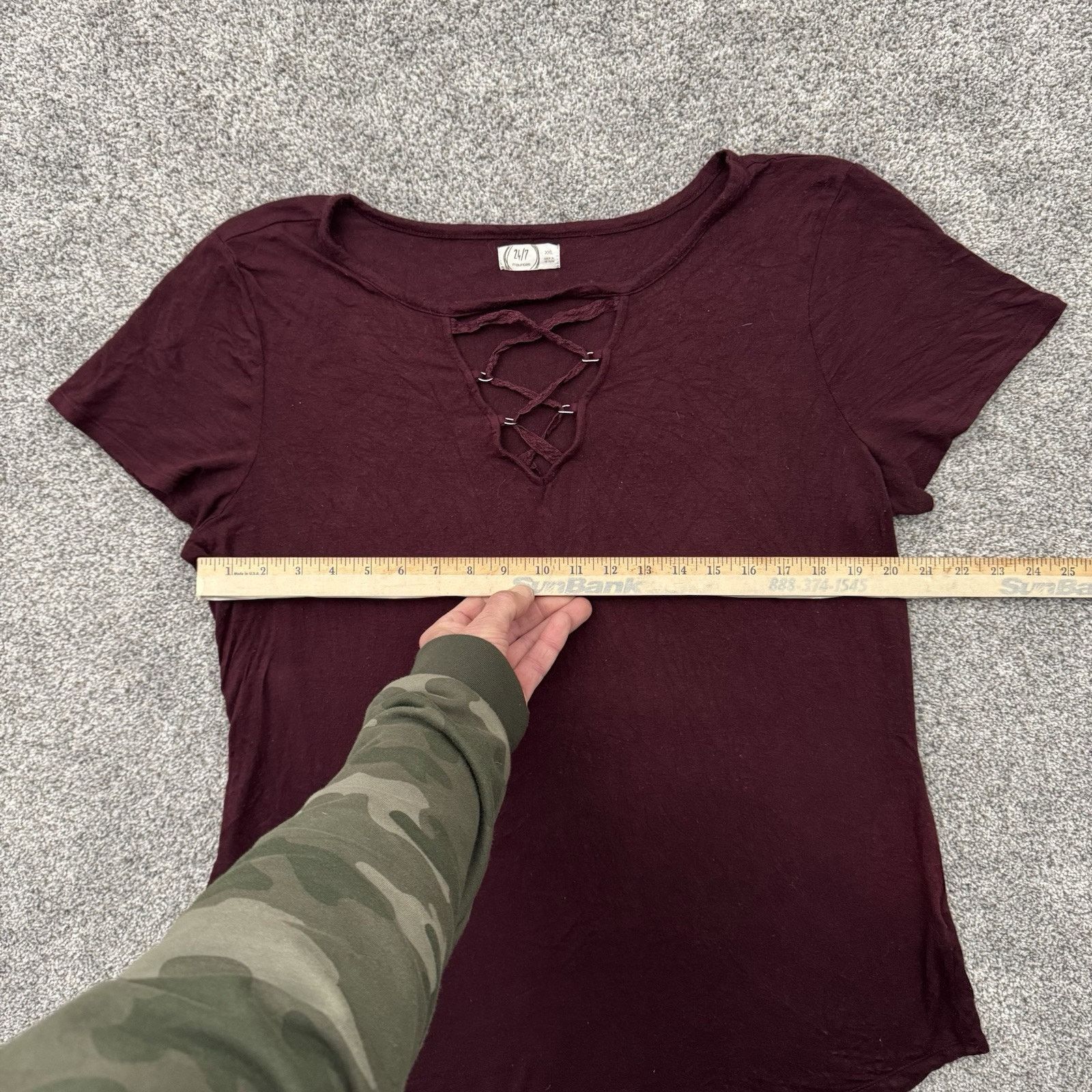 Other Lace Up Top Womens XXL Grunge Edgy Streetwear Soft Flowy Size XXL / US 16-18 / IT 52-54 - 3 Thumbnail