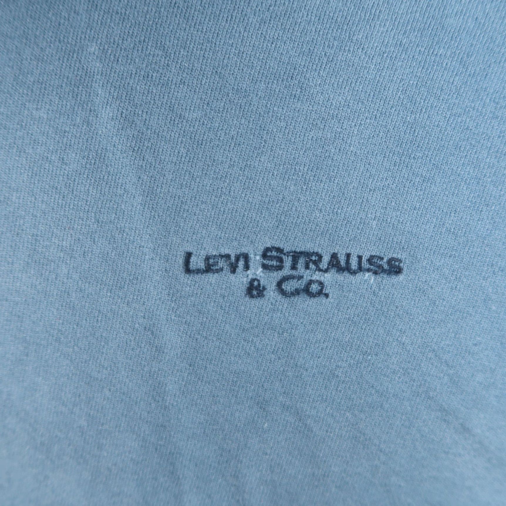Levi's VINTAGE Levi’s Sweatshirt Shirt Mens L Blue 90s Grunge USA Thrashed Crew Neck Pullover Size US L / EU 52-54 / 3 - 7 Thumbnail